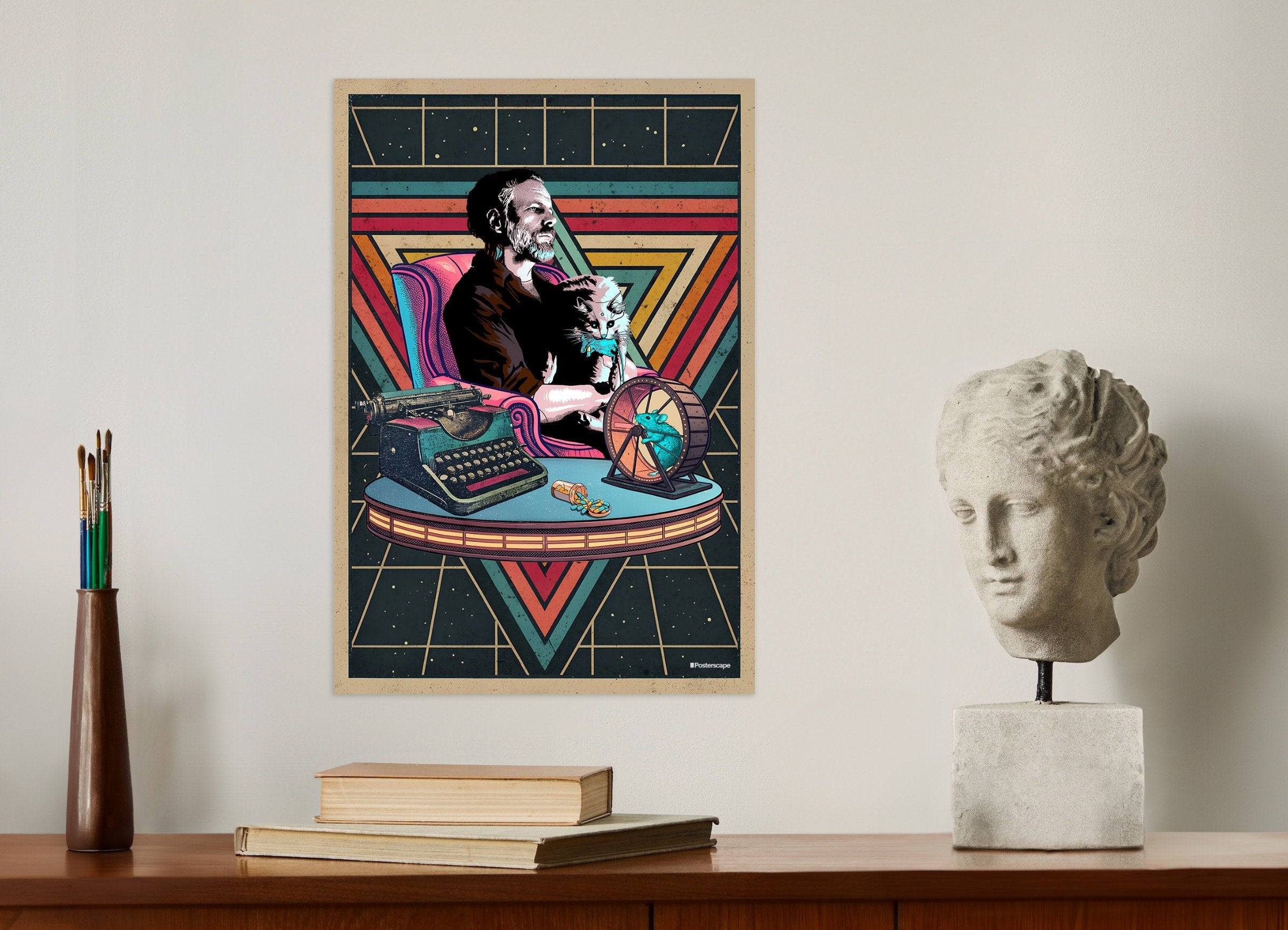 Lámina decorativa con cita de Philip K. Dick - "Estoy vivo y tú estás muerto" - Póster retro de ciencia ficción