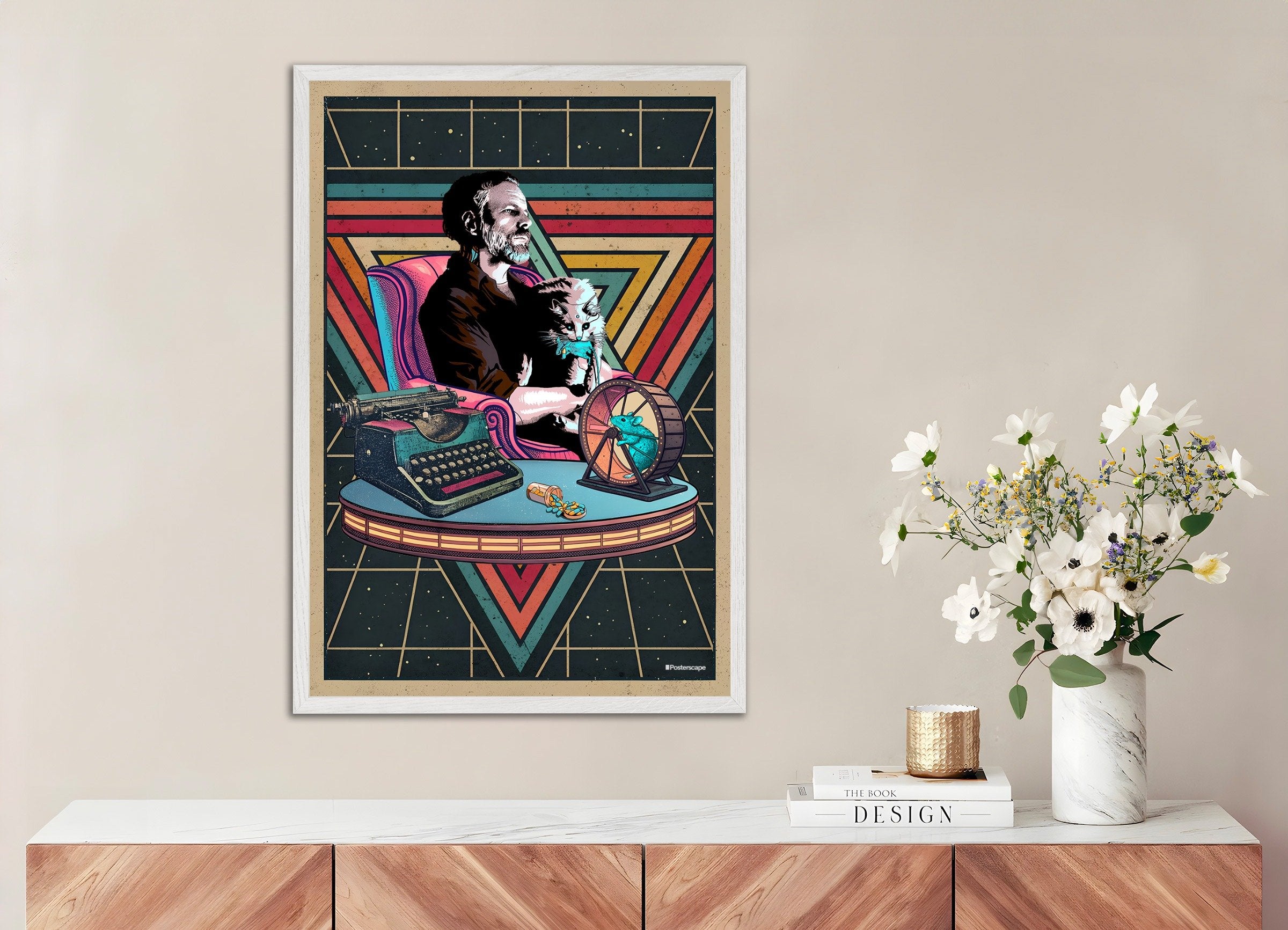 Lámina decorativa con cita de Philip K. Dick - "Estoy vivo y tú estás muerto" - Póster retro de ciencia ficción