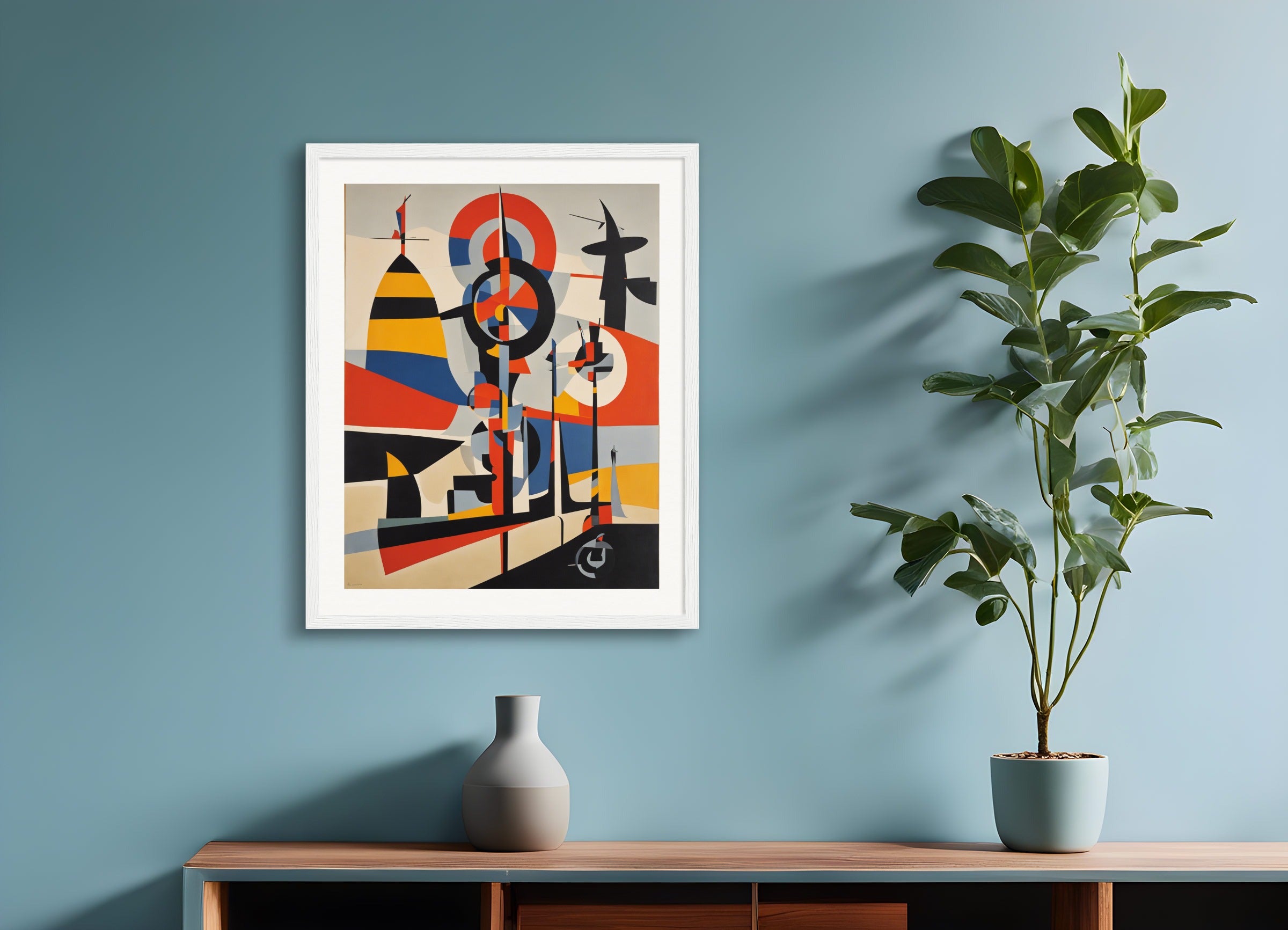 Poster with wood frame: Willi Baumeister,