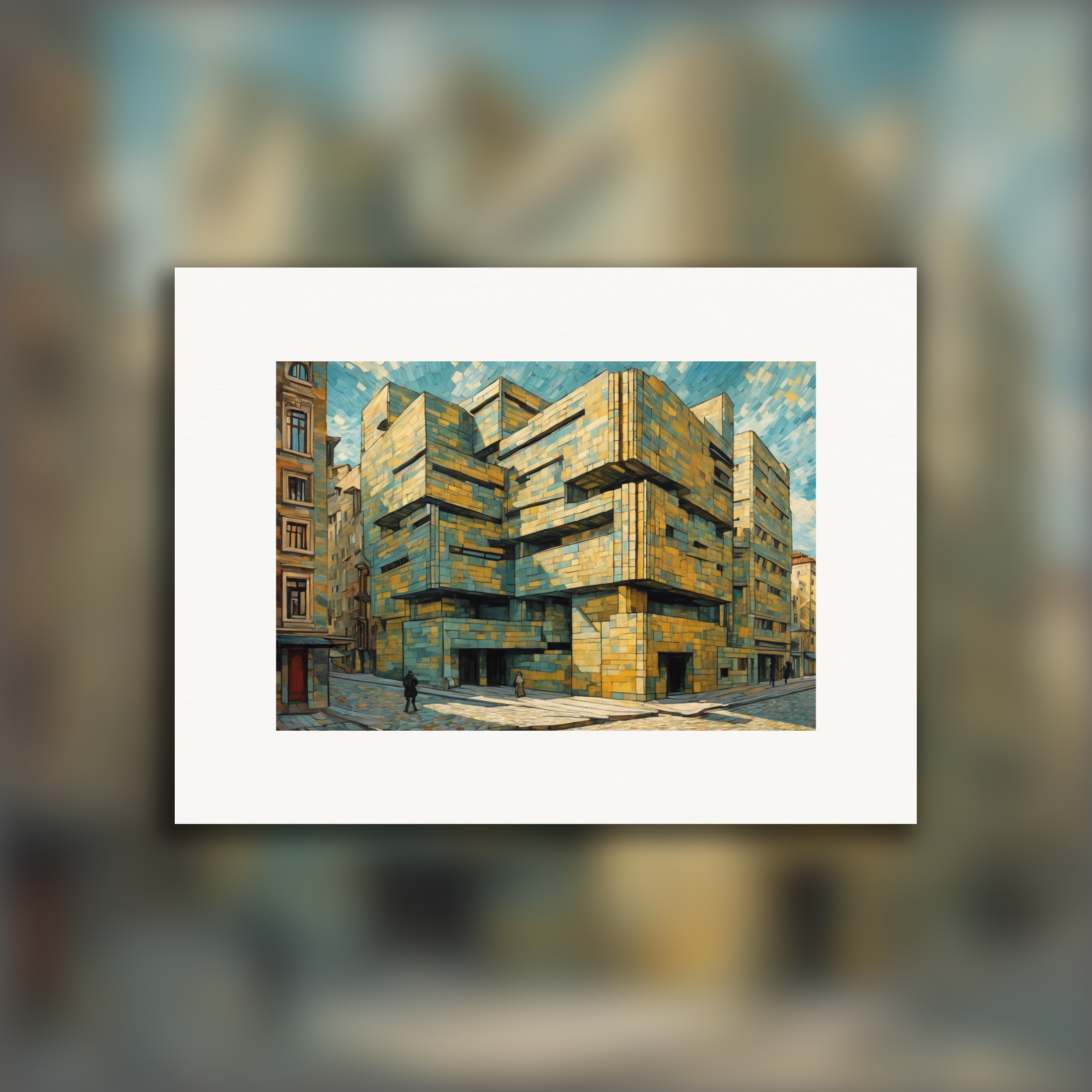 Pintura que captura la turbulencia apasionada de la naturaleza y la emoción humana, Arquitectura - Póster