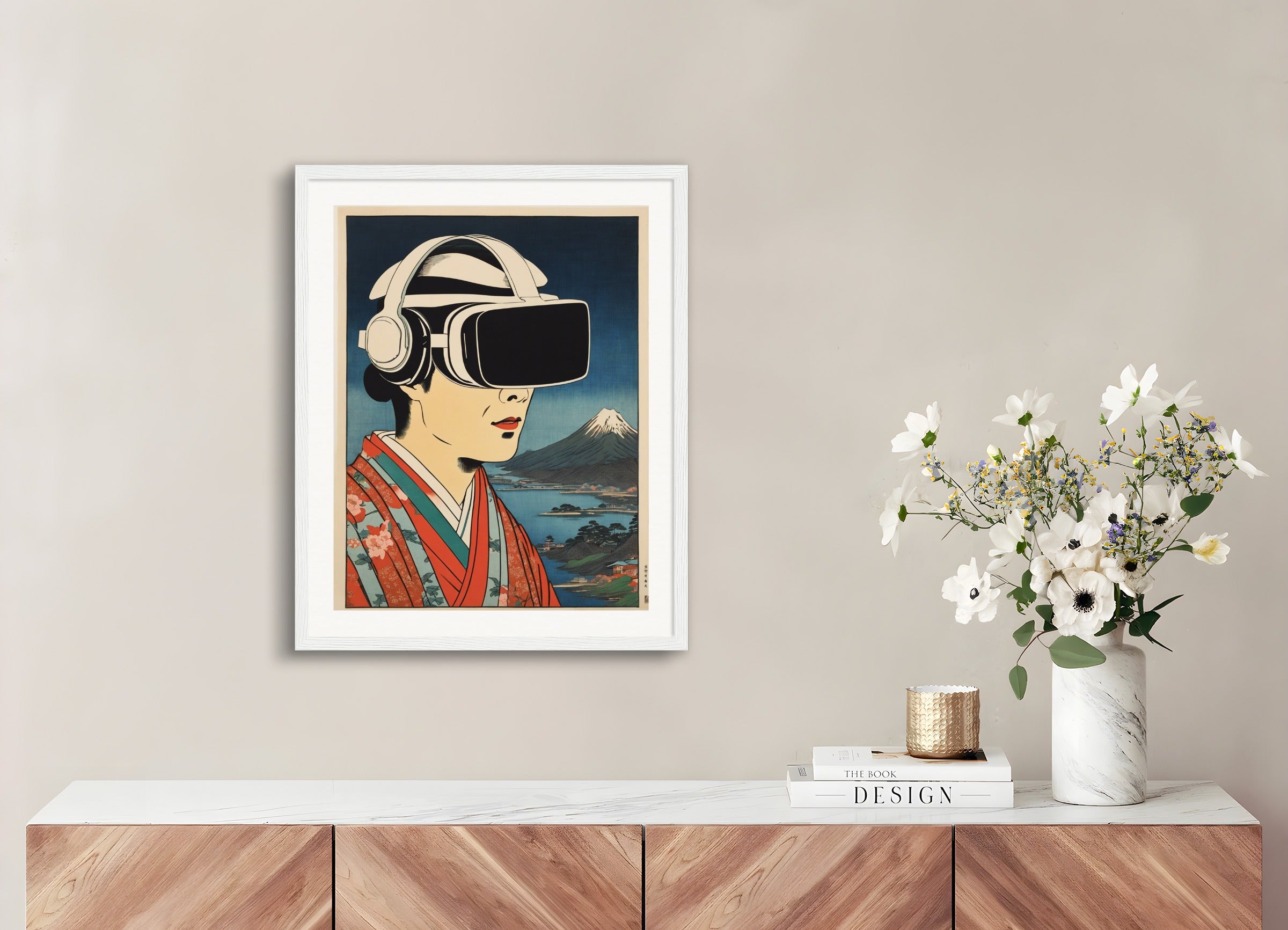 Poster with wood frame: Hiroshige,