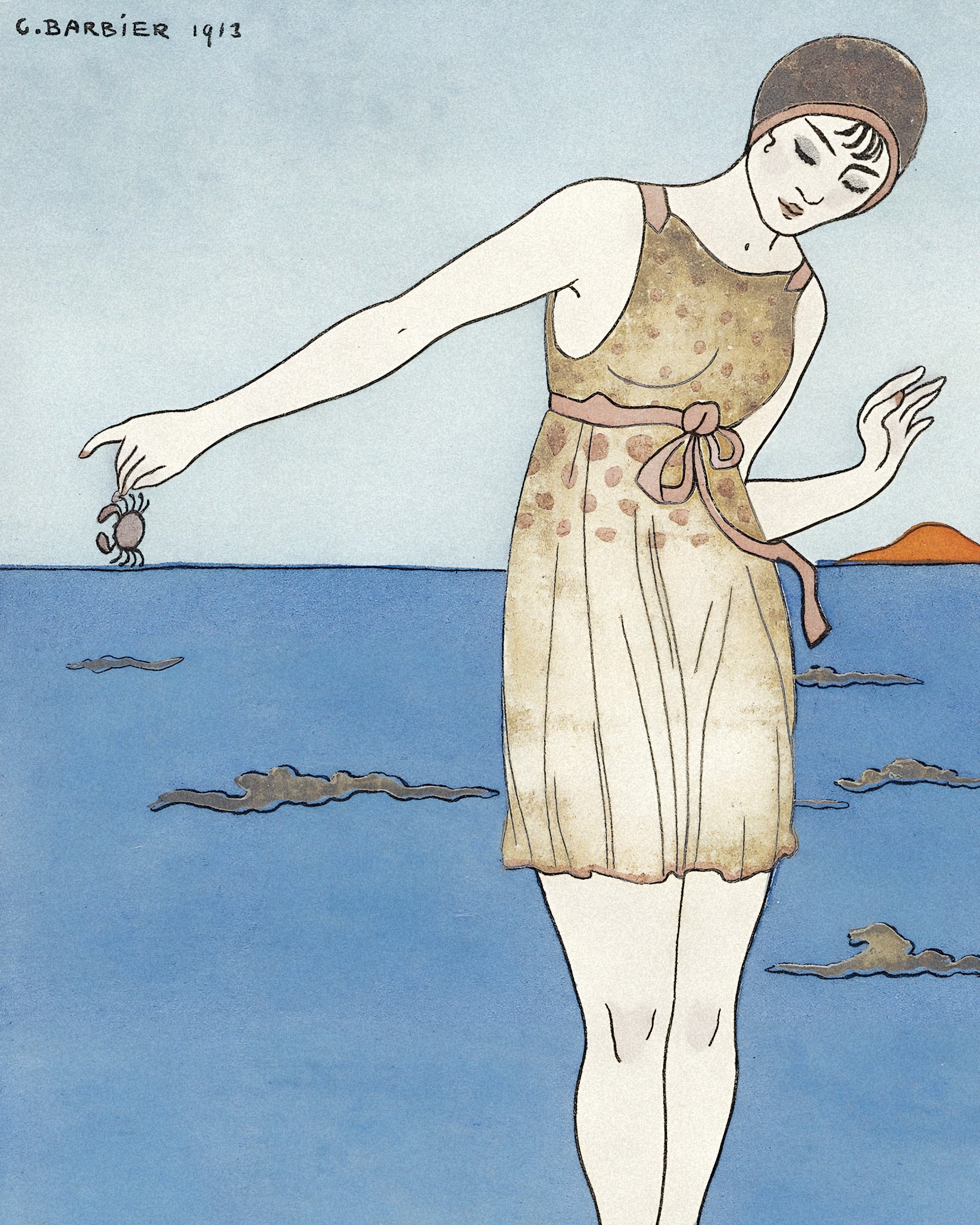 "Costume de Bain" de Georges Barbier (1913) - Póster Art Deco