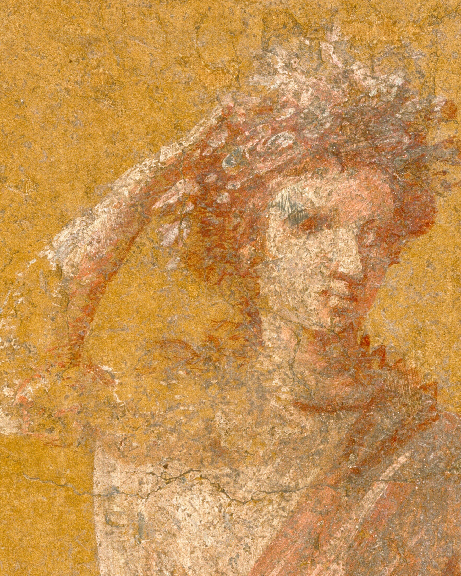 Fragmento de fresco de Pompeya con la musa Melpómene - Lámina decorativa Póster
