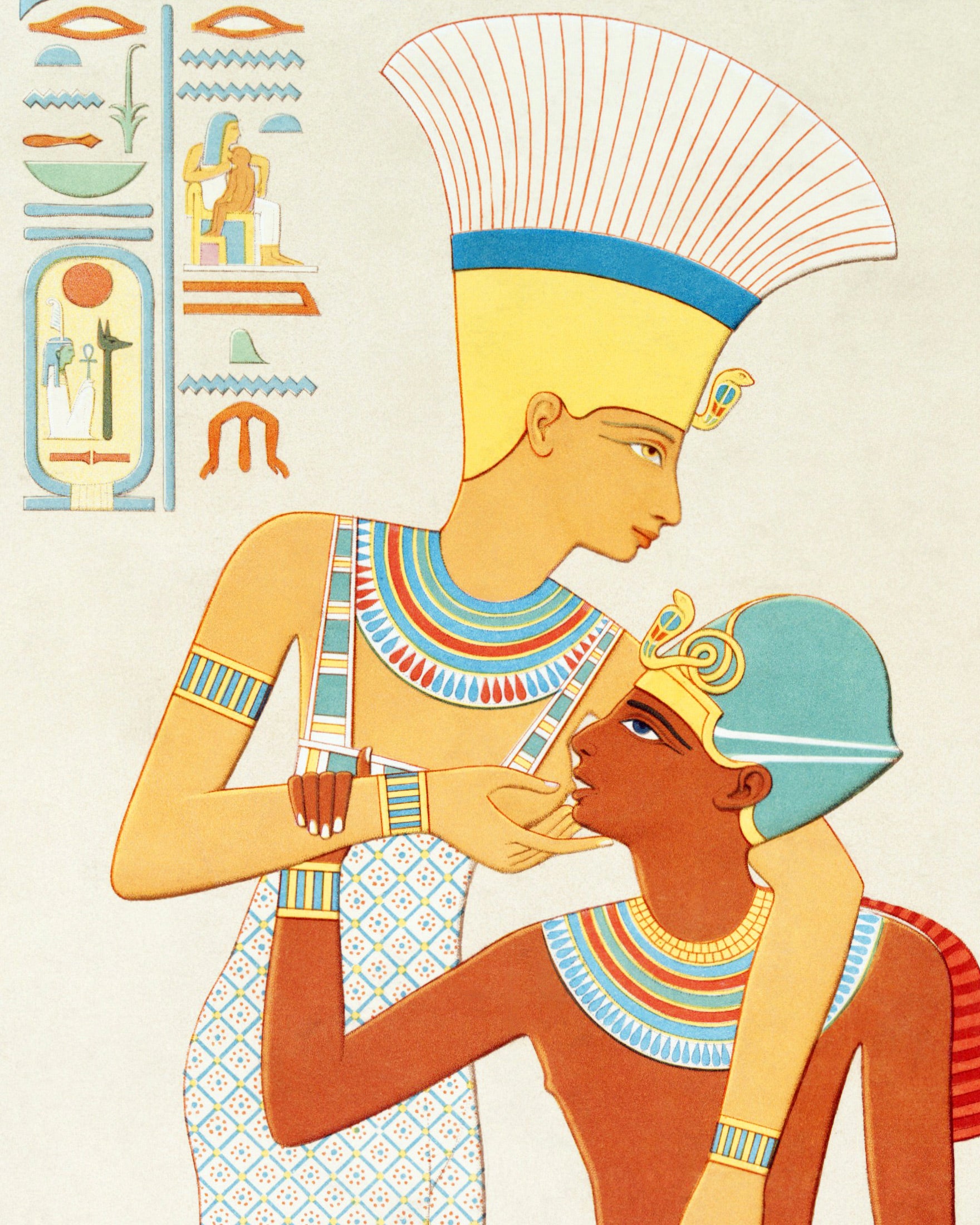 Diosa Anuket y Ramsés II – Impresión de Arte Egipcio Póster