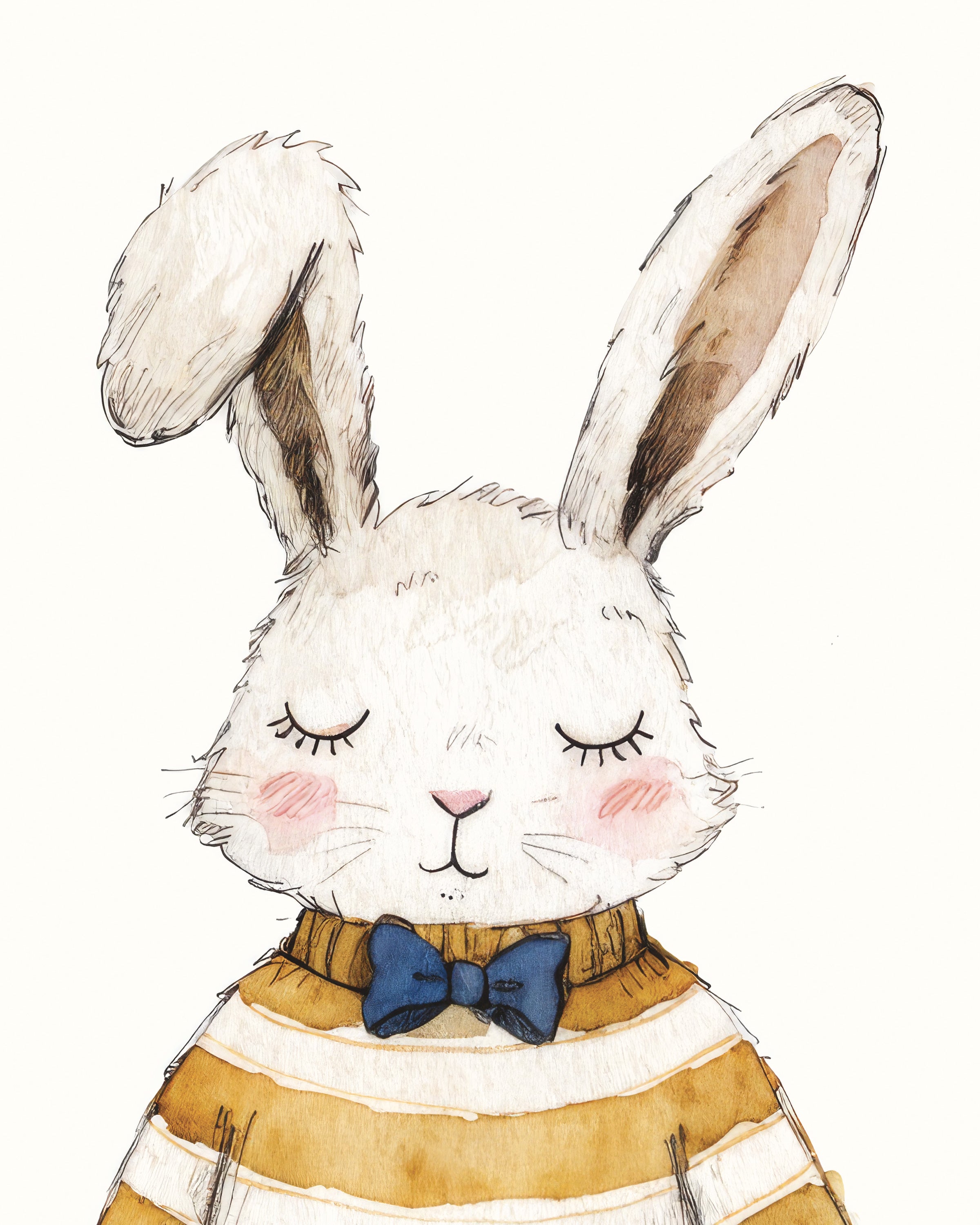 Lámina decorativa Conejo de Pascua con Cesta - Póster
