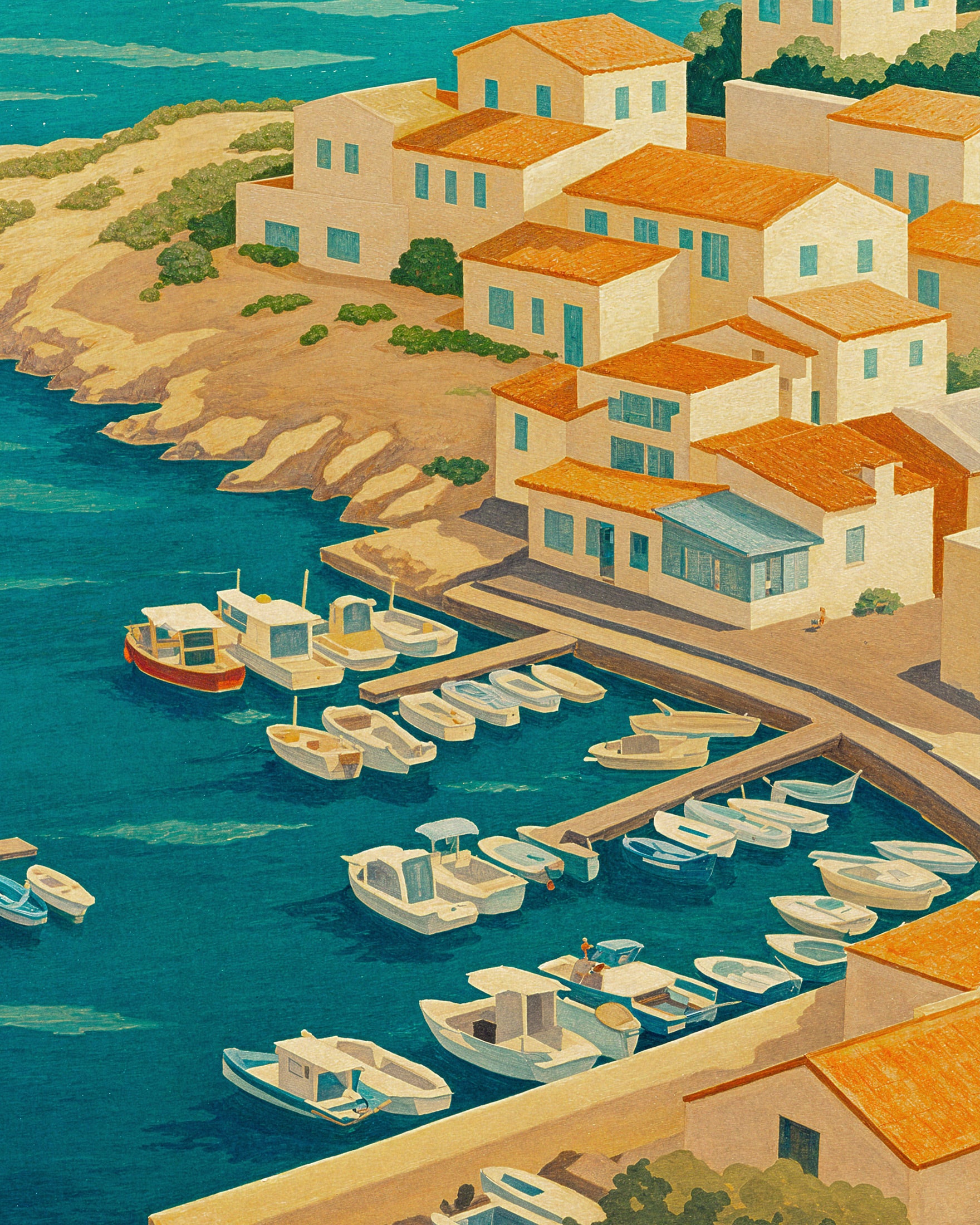 Póster de Viaje Les Goudes Marsella - Pueblo Pesquero Mediterráneo