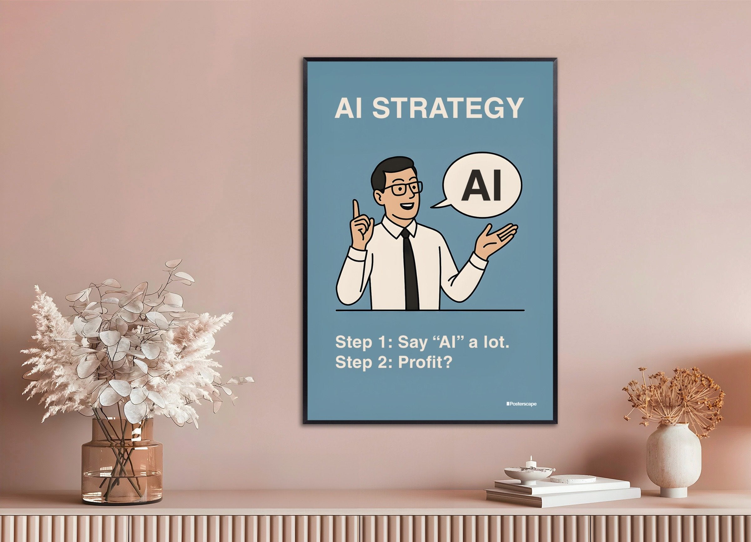 Poster of AI - Demotivational Poster, with metal frame