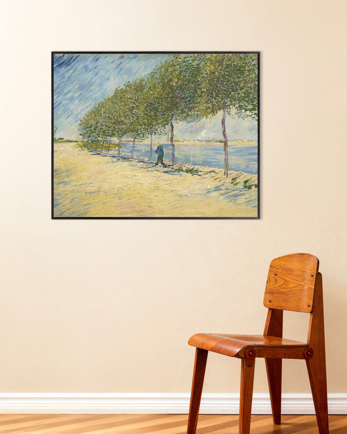 Póster de A orillas del Sena (1887), de Vincent van Gogh, con marco metálico