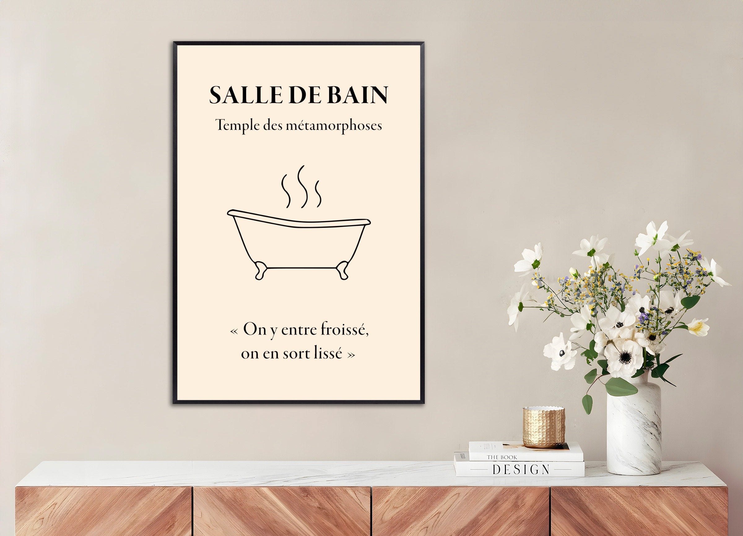 Poster of Bathroom Temple of Daily Alchemy Art Print, with metal frame