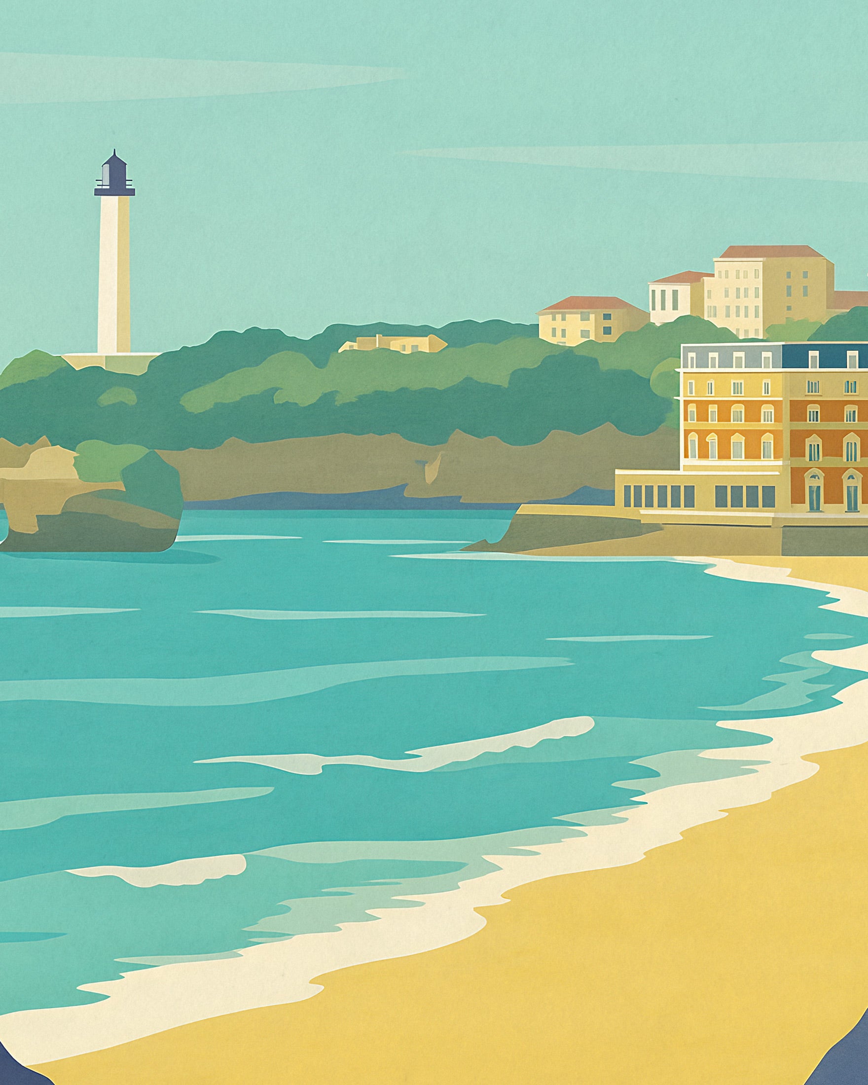 Póster de Viaje de Biarritz - Costa Vasca Francesa