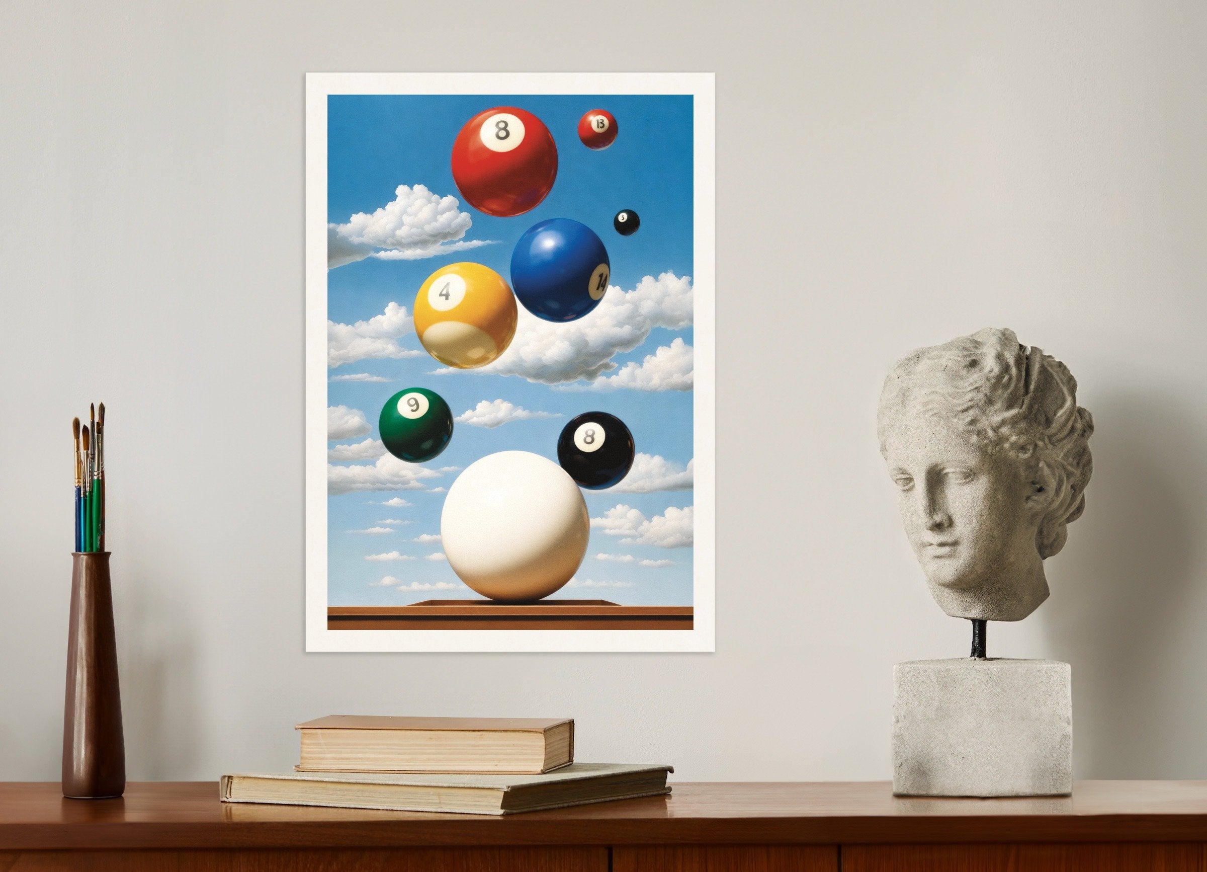 Poster of Billiard balls poster – Surreal sports art print