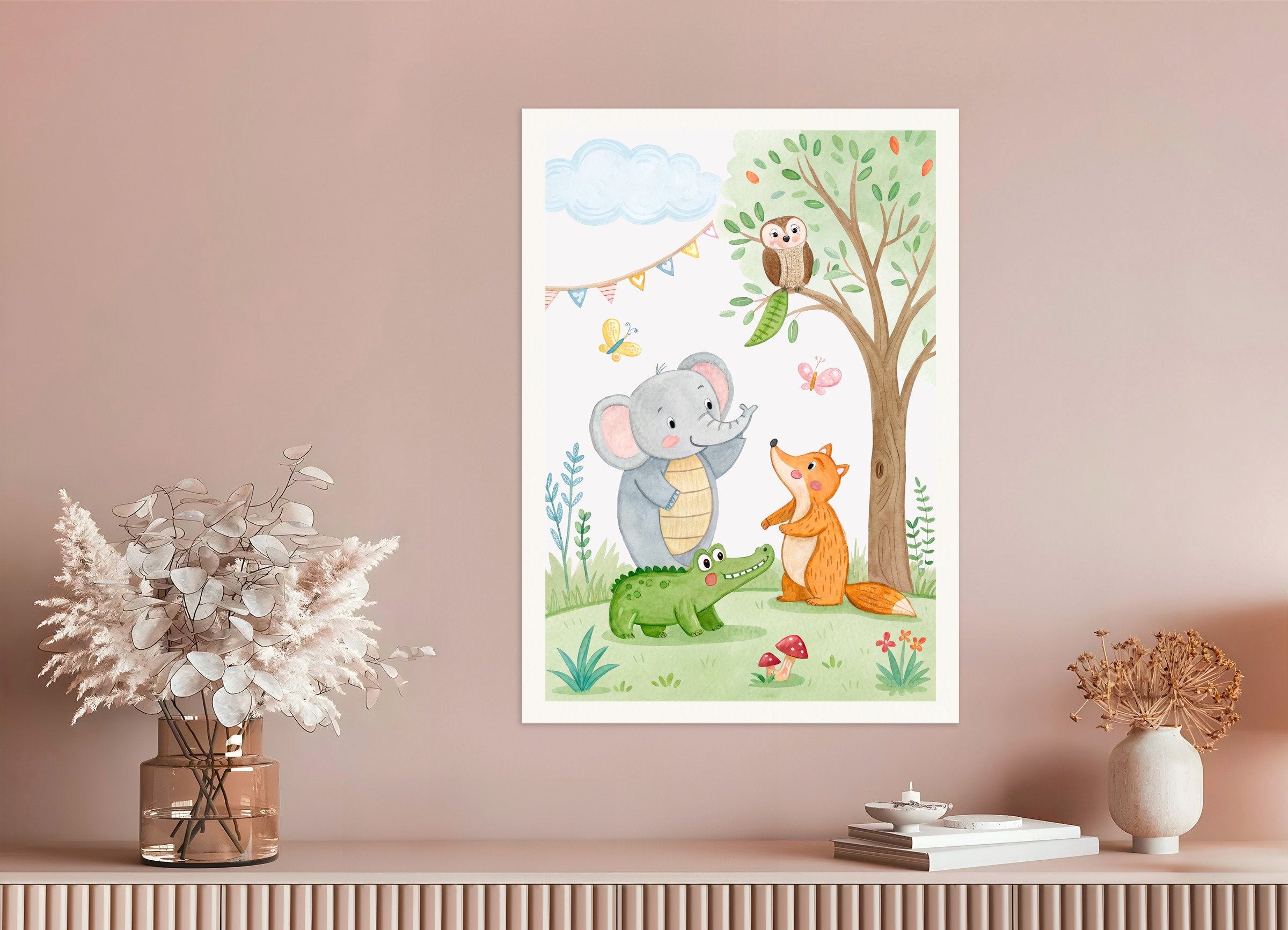 Poster of Birthday Party Animals Poster - Nursery Birthday Decoration