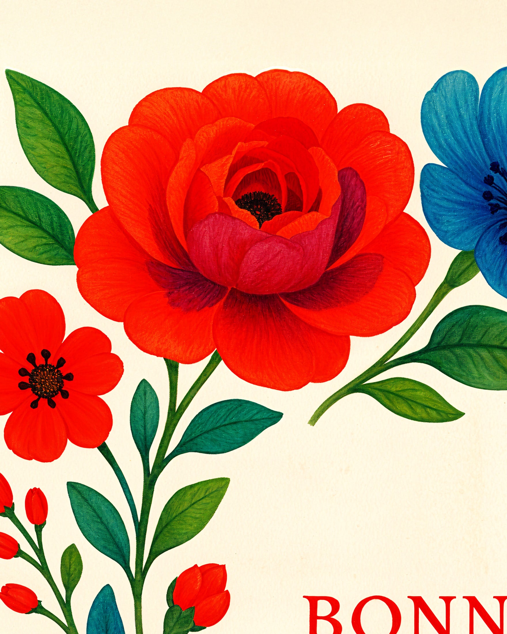Feliz día Mamá querida – Impresión del Día de la Madre en francés Póster