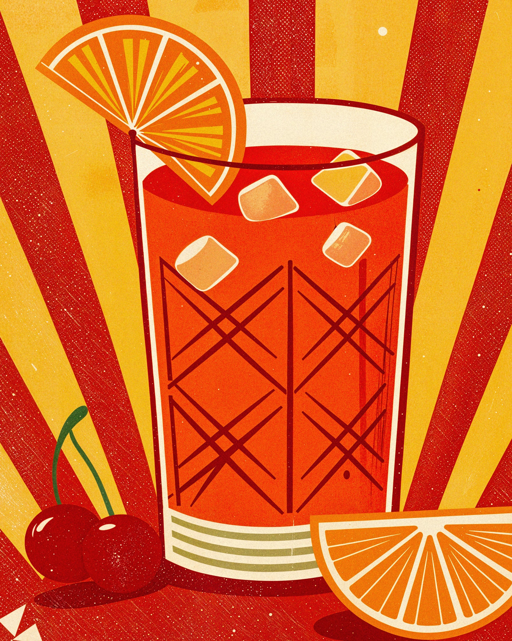 Póster de Cóctel Campari - Aperitivo Italiano Retro
