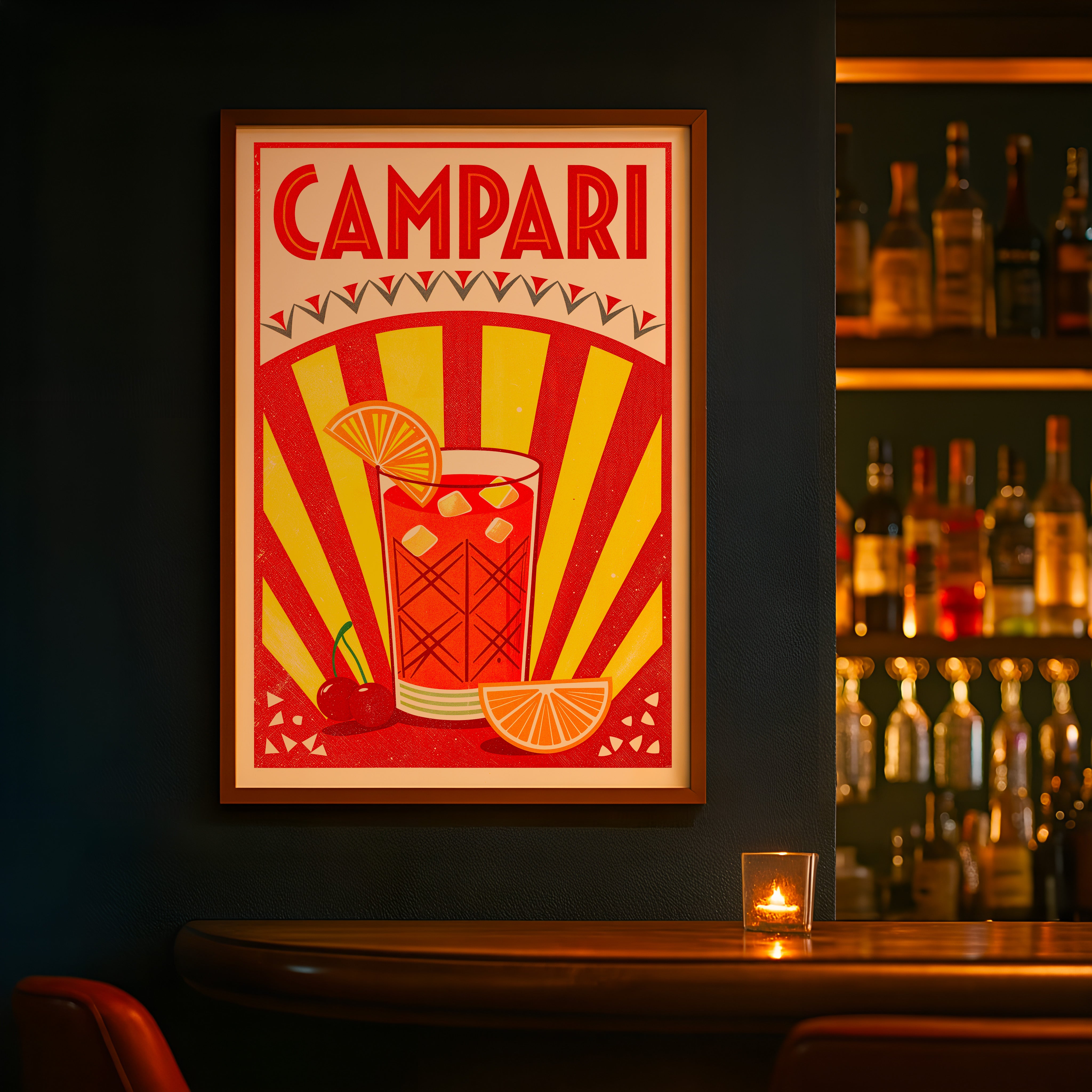 Póster de Cóctel Campari - Aperitivo Italiano Retro