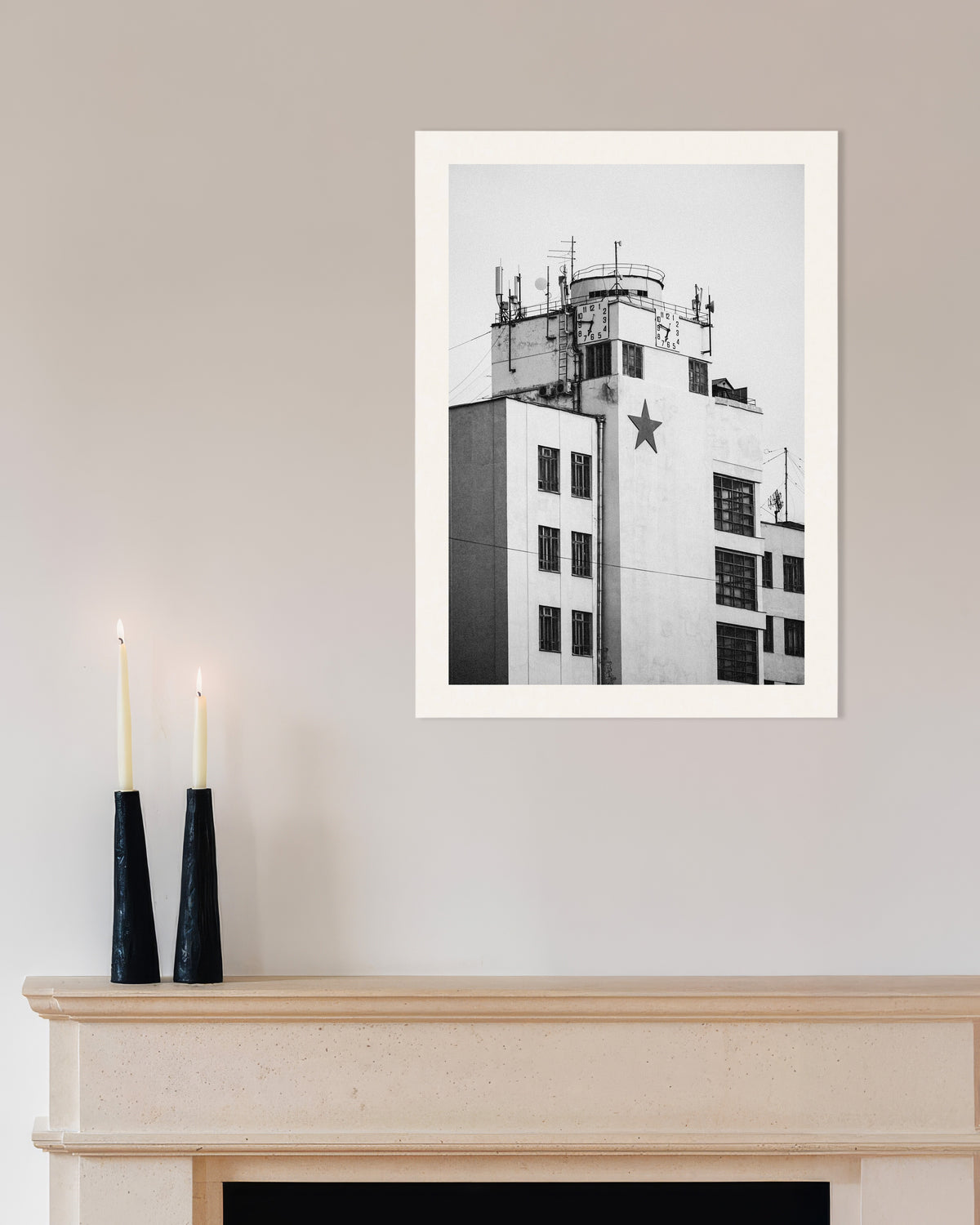 Póster «Torre del reloj con una estrella»