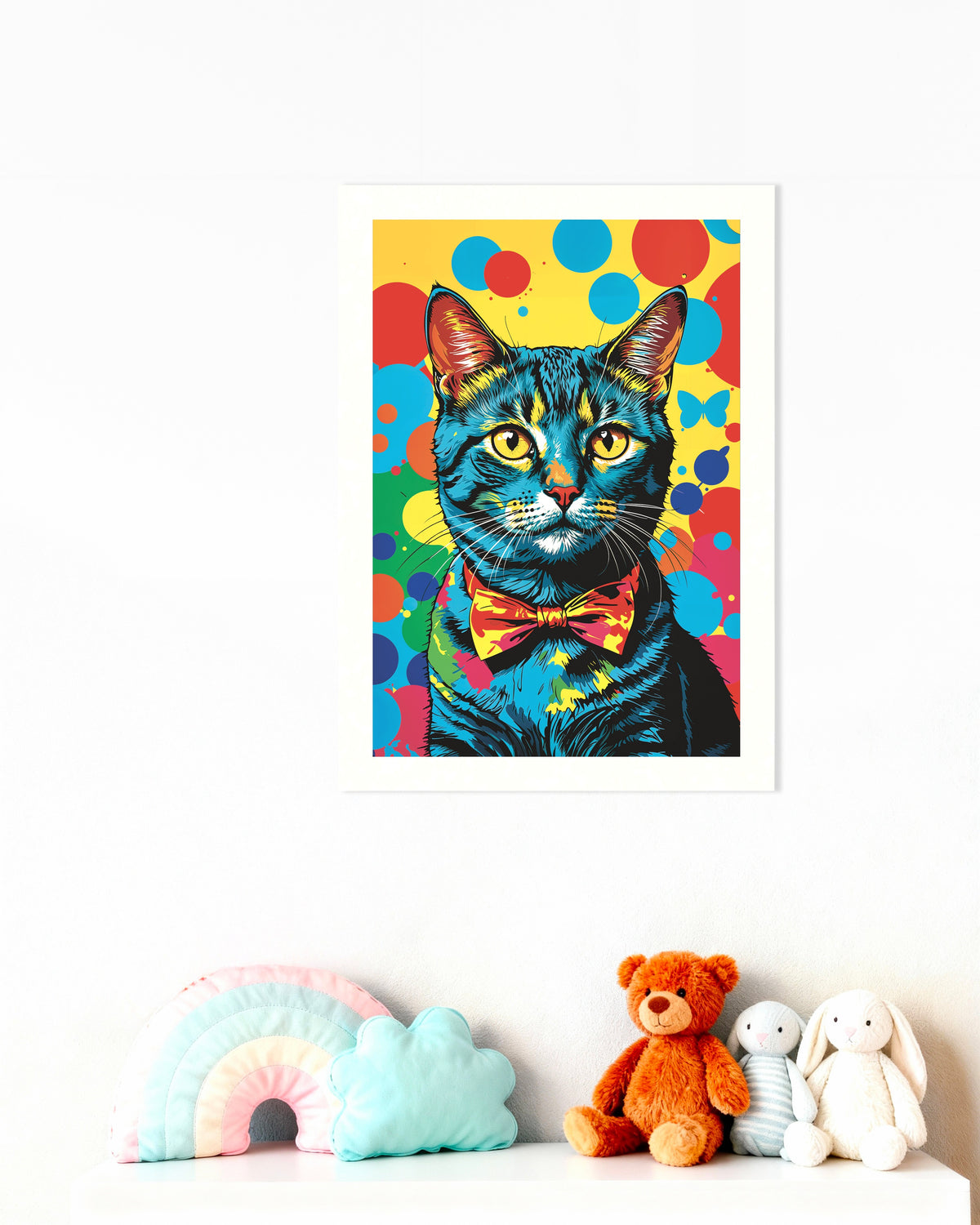 Póster de gato colorido