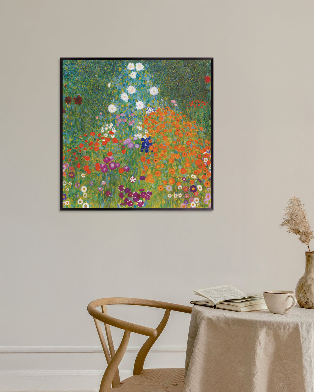 Póster Jardín campestre (1905–1907), de Gustav Klimt, con marco metálico