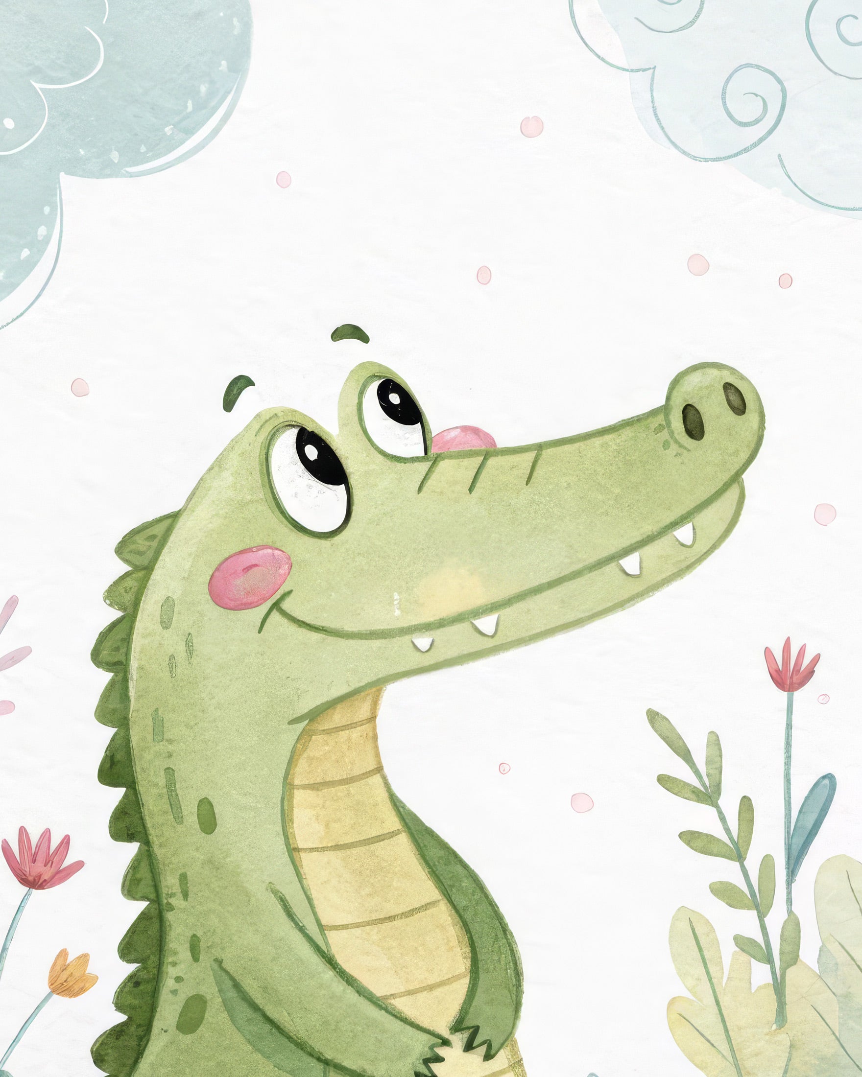 Póster de Cocodrilo - Arte de Pared para Cuarto Infantil Safari