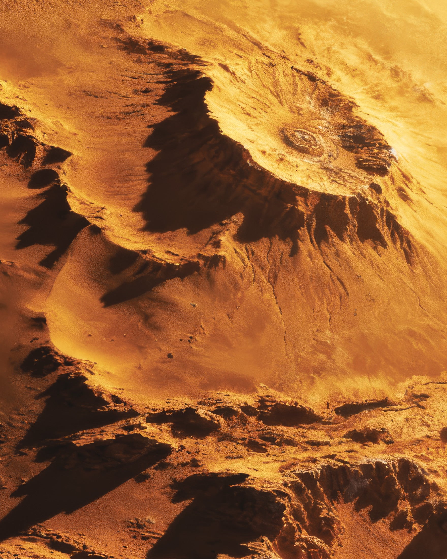 Póster Planeta Dorado, Lámina Decorativa de Mundo Desértico de Ciencia Ficción