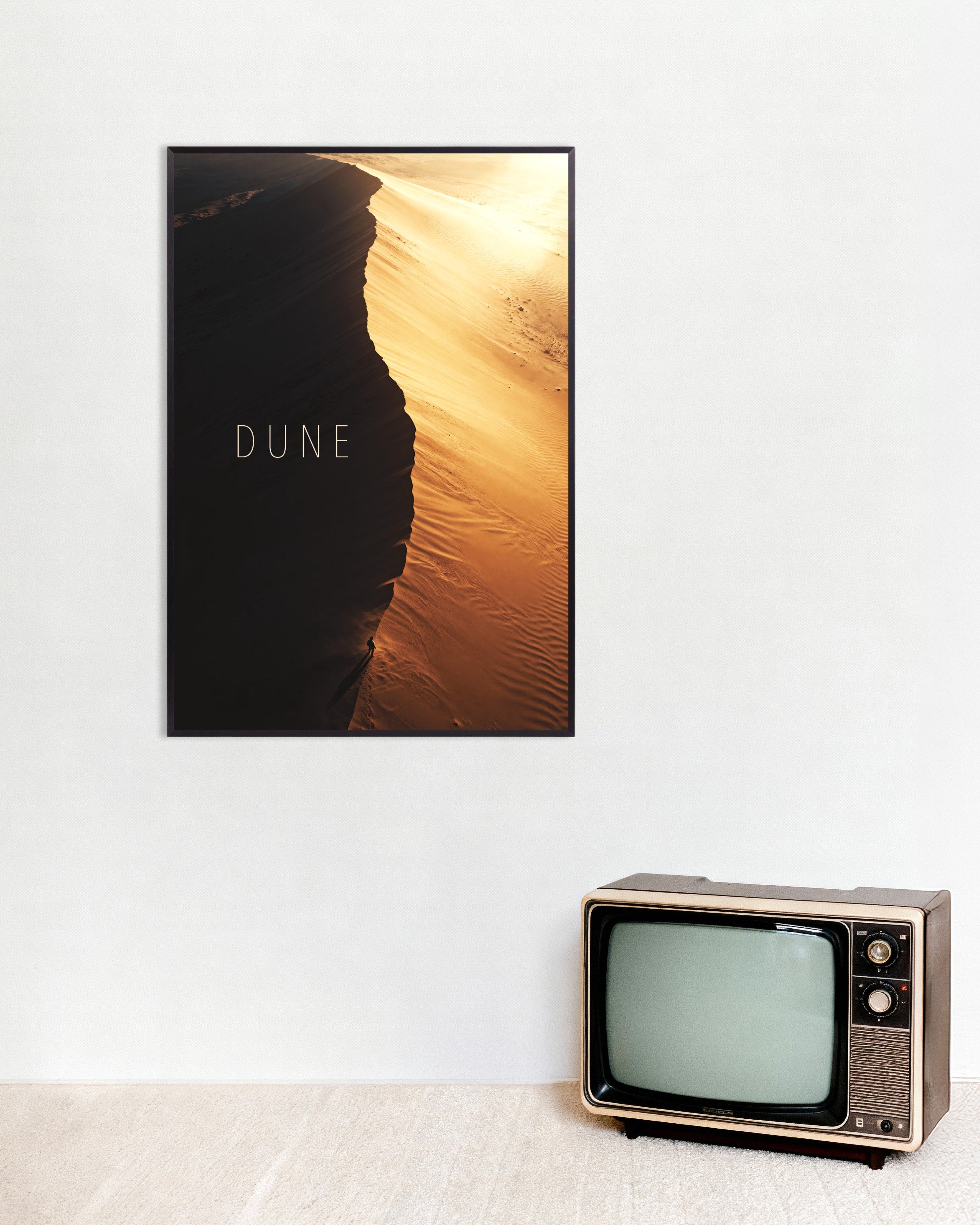 Poster of Dune Ridge Poster, Desert Horizon Art Print, with metal frame