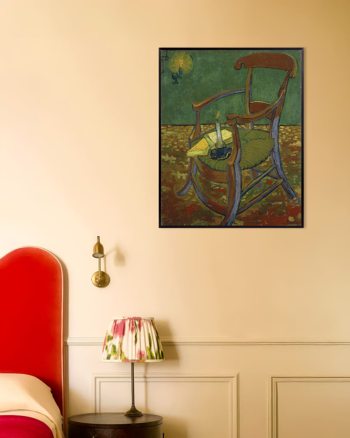 Póster de La silla de Gauguin (1888), de Vincent van Gogh, con marco metálico