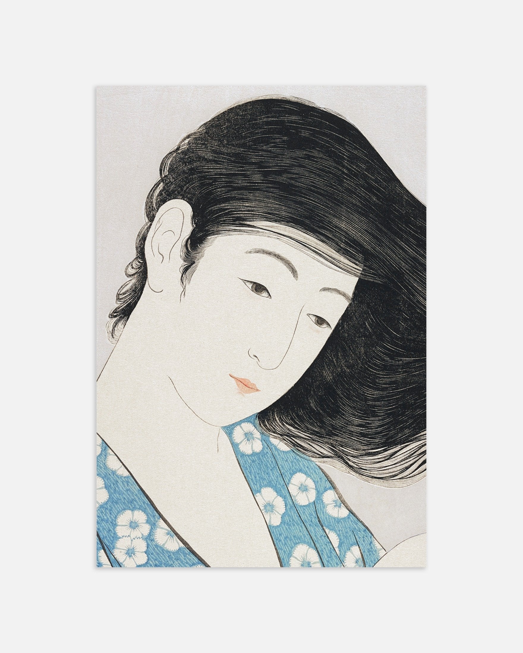 Poster of Goyo Hashiguchi Print - Woman Combing Her Hair 01 - The face, thumbnail