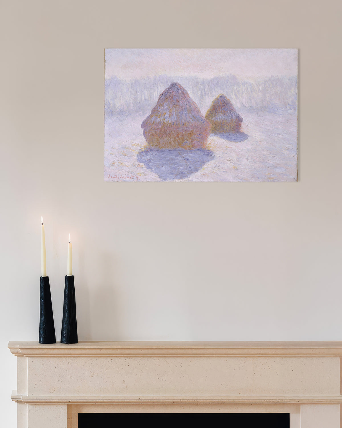 Póster Almiares, efecto de nieve y sol (1891), de Claude Monet