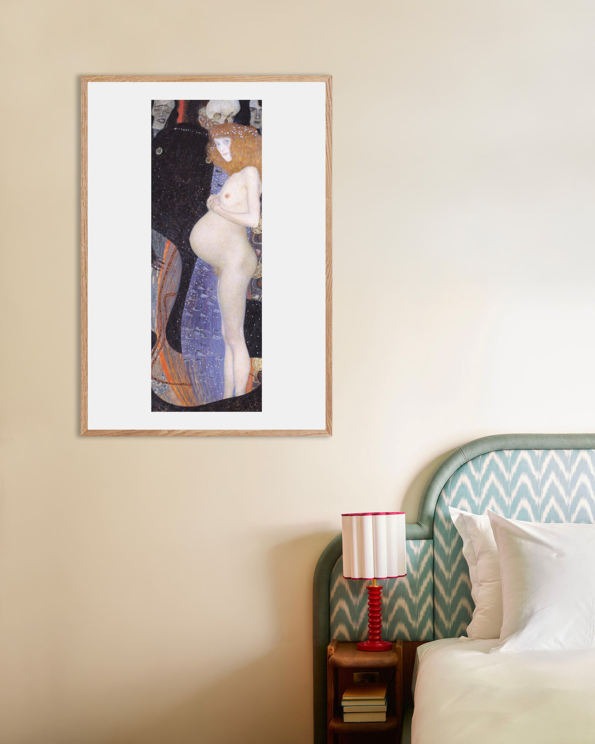 Póster La esperanza I (1903), de Gustav Klimt, con marco de madera natural