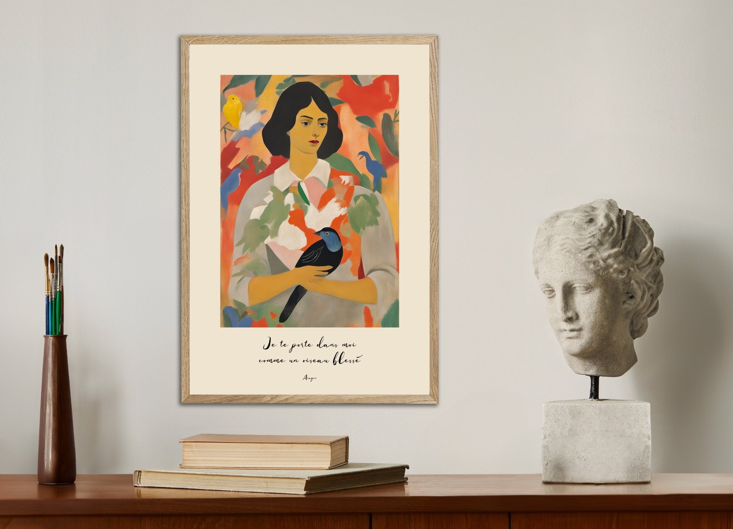 Poster of I Carry You Within Me - Art Print, with natural wooden frame