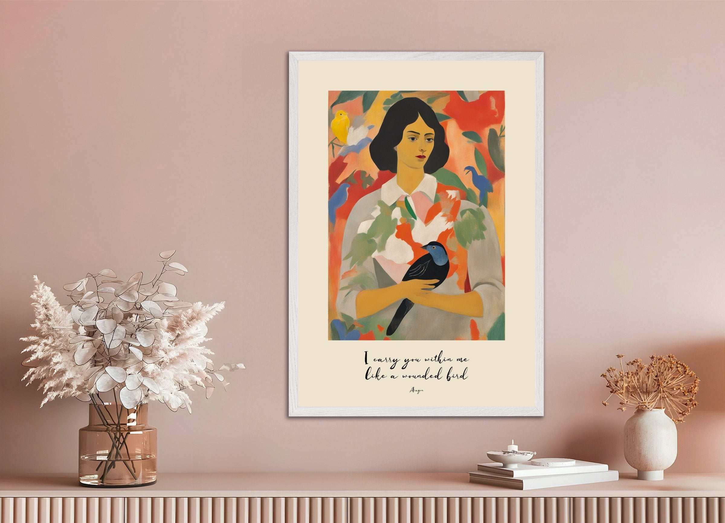 Poster of I Carry You Within Me - Art Print, with white wooden frame