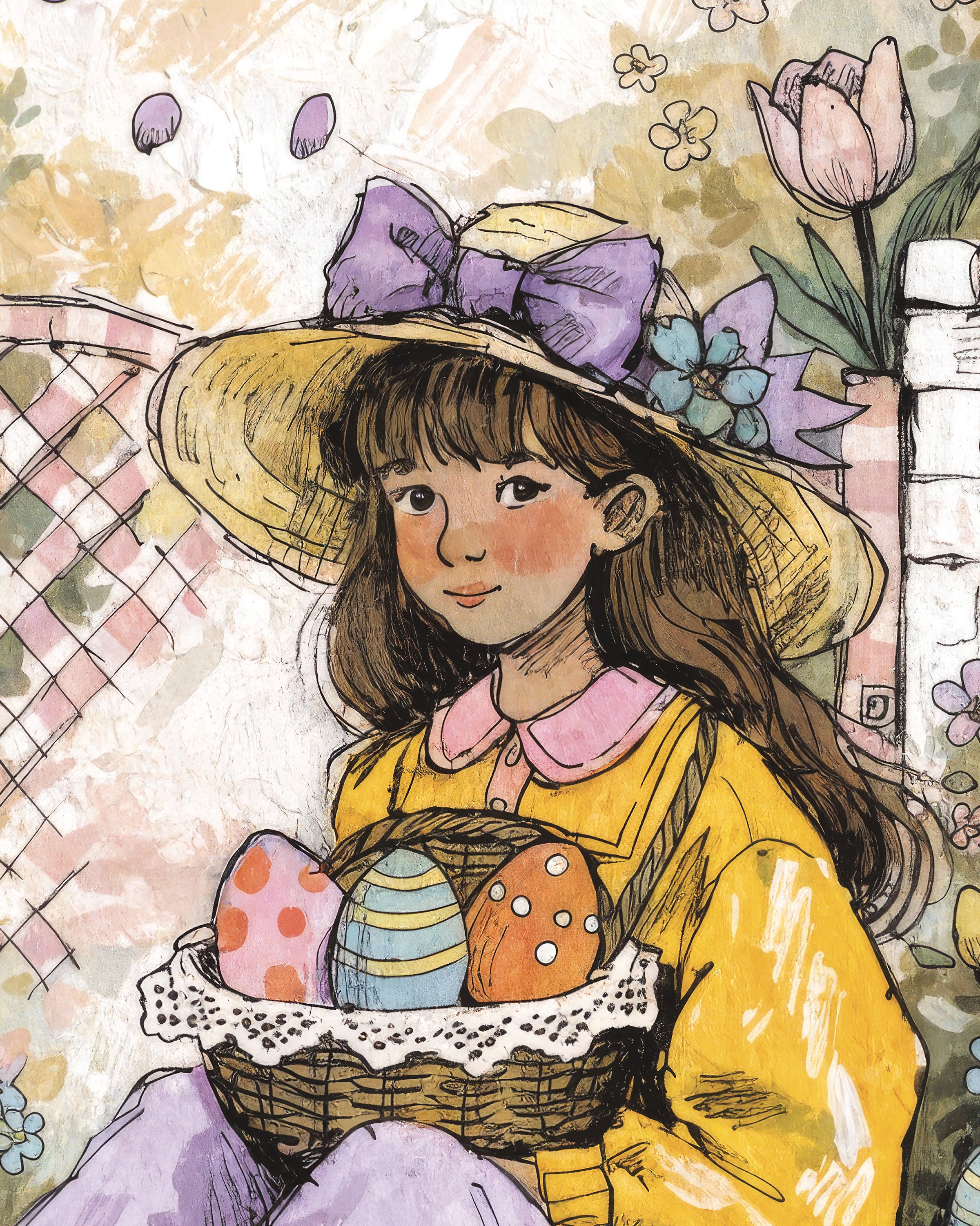 Póster Niña en el Jardín de Pascua