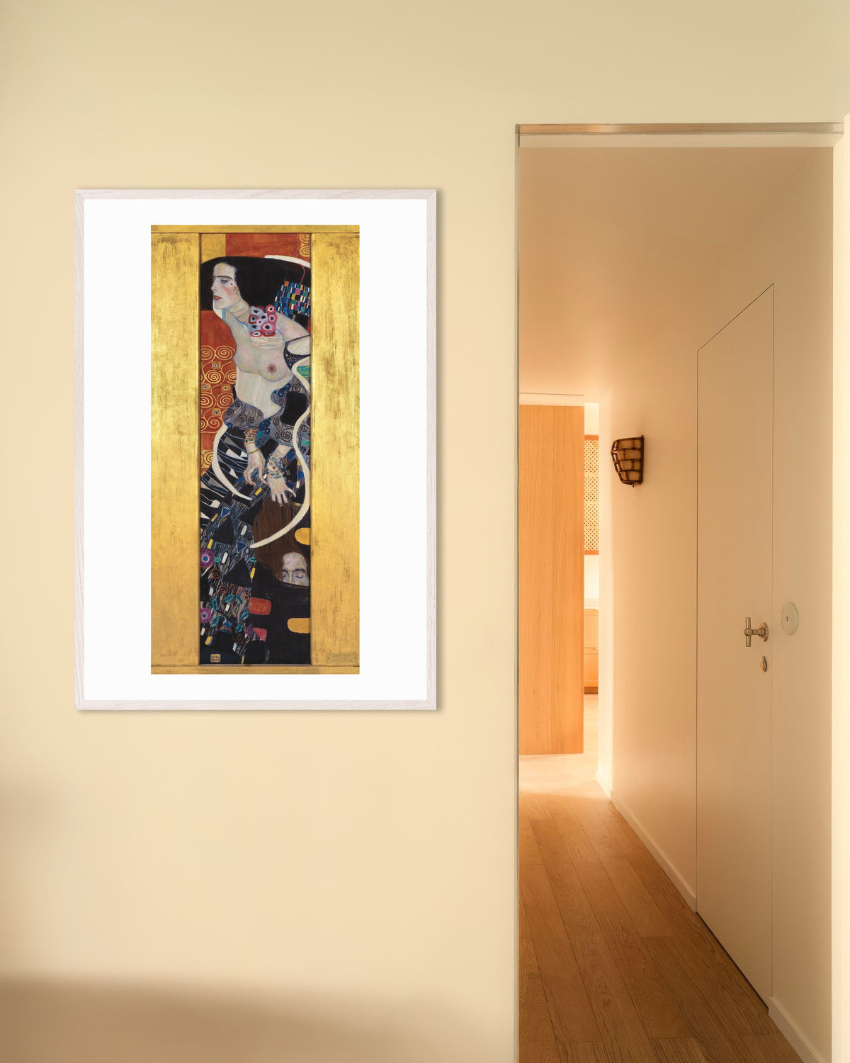 Póster Judith II (1909), de Gustav Klimt, con marco de madera blanca