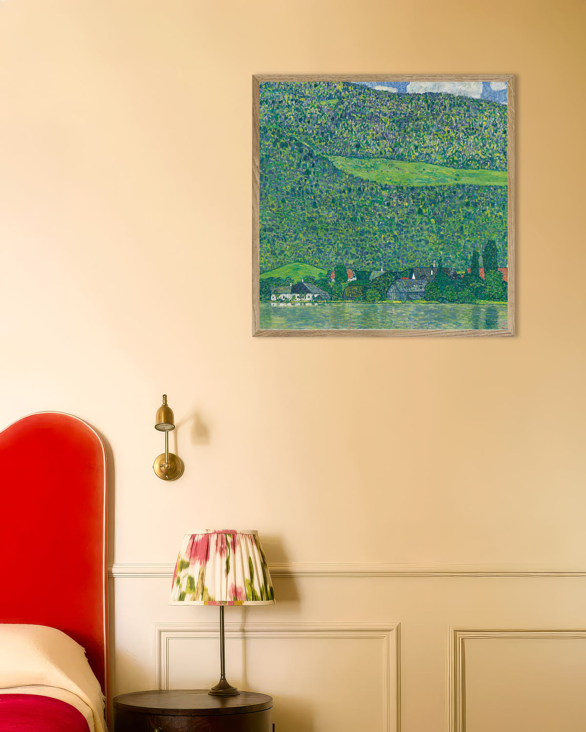 Póster de Litzlberg en el Attersee (1914–1915), de Gustav Klimt, con marco de madera natural