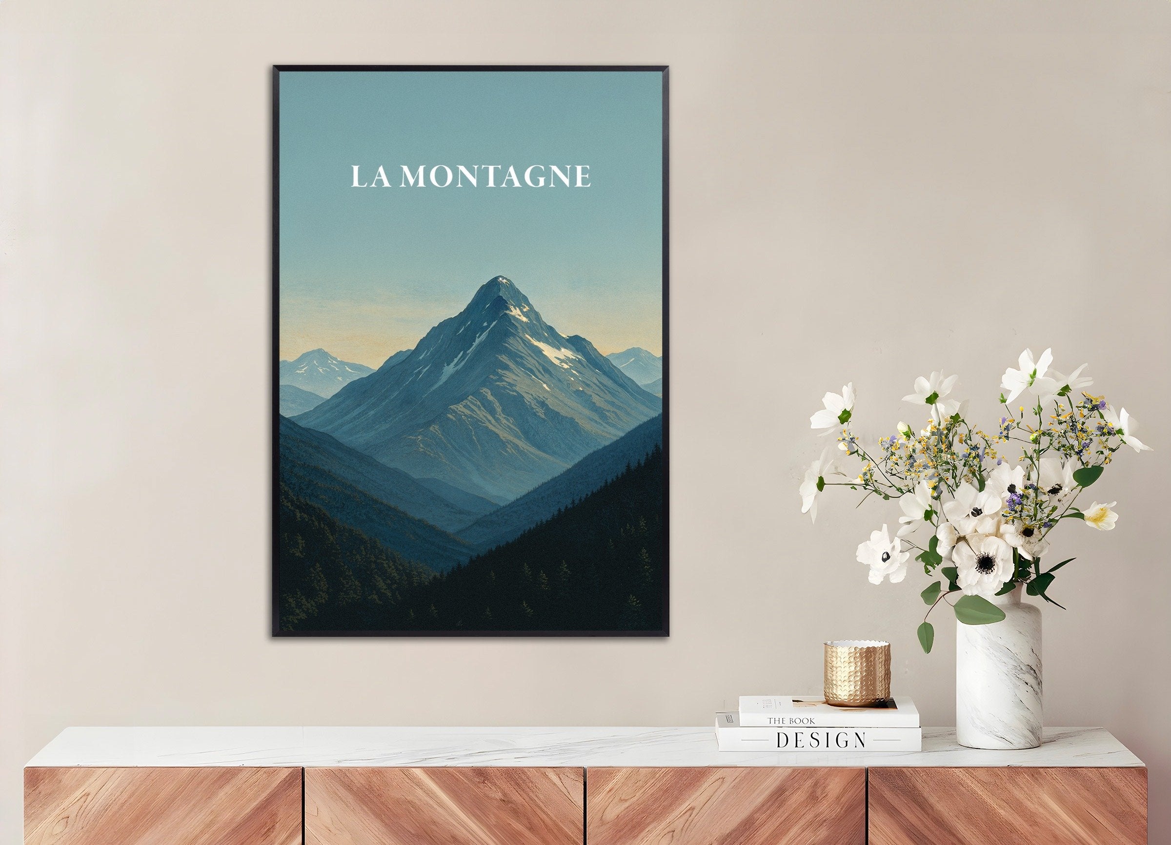 Poster of Mountain Poster, with metal frame