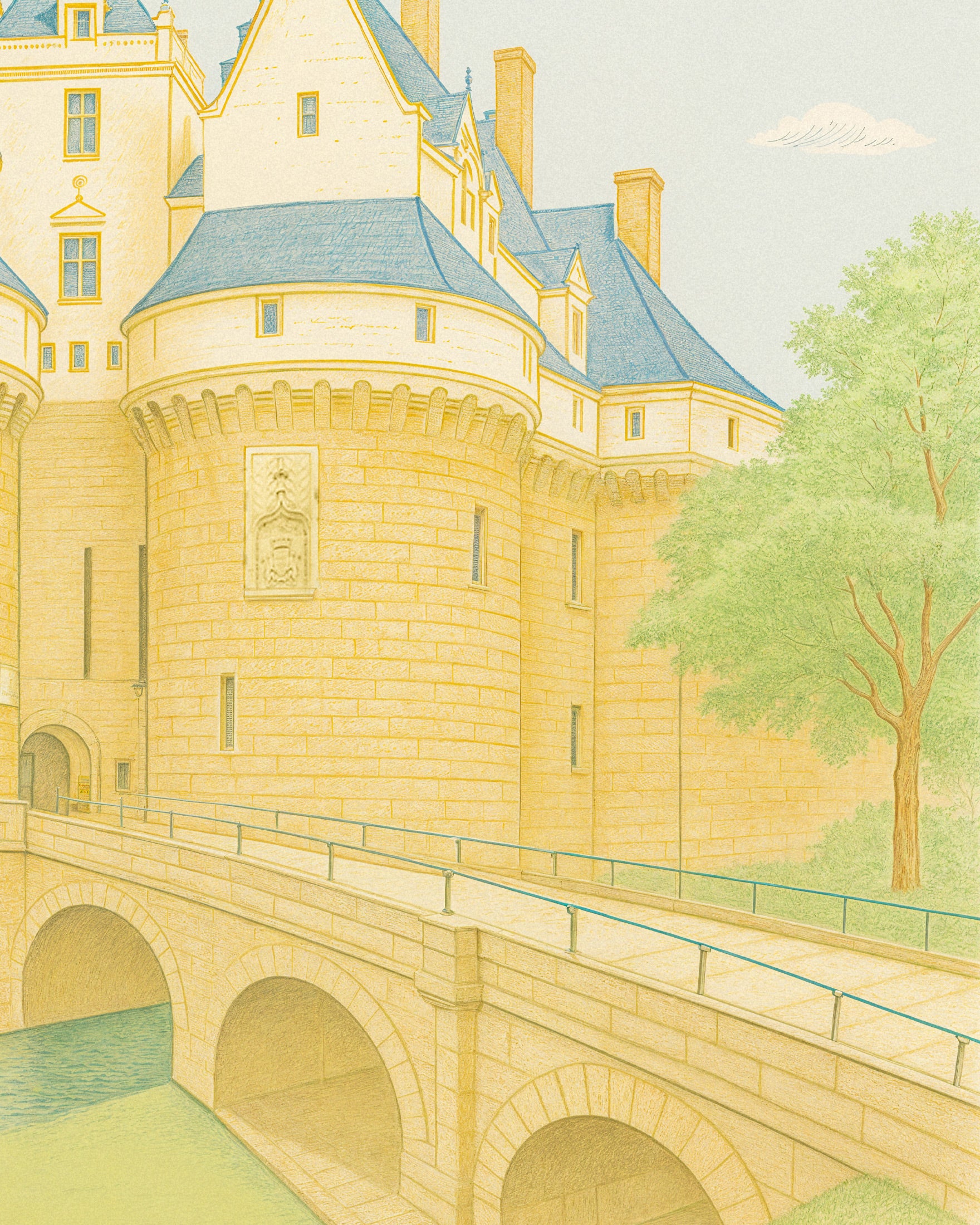 Ciudad de Nantes (Francia) – Château des Ducs de Bretagne - Póster