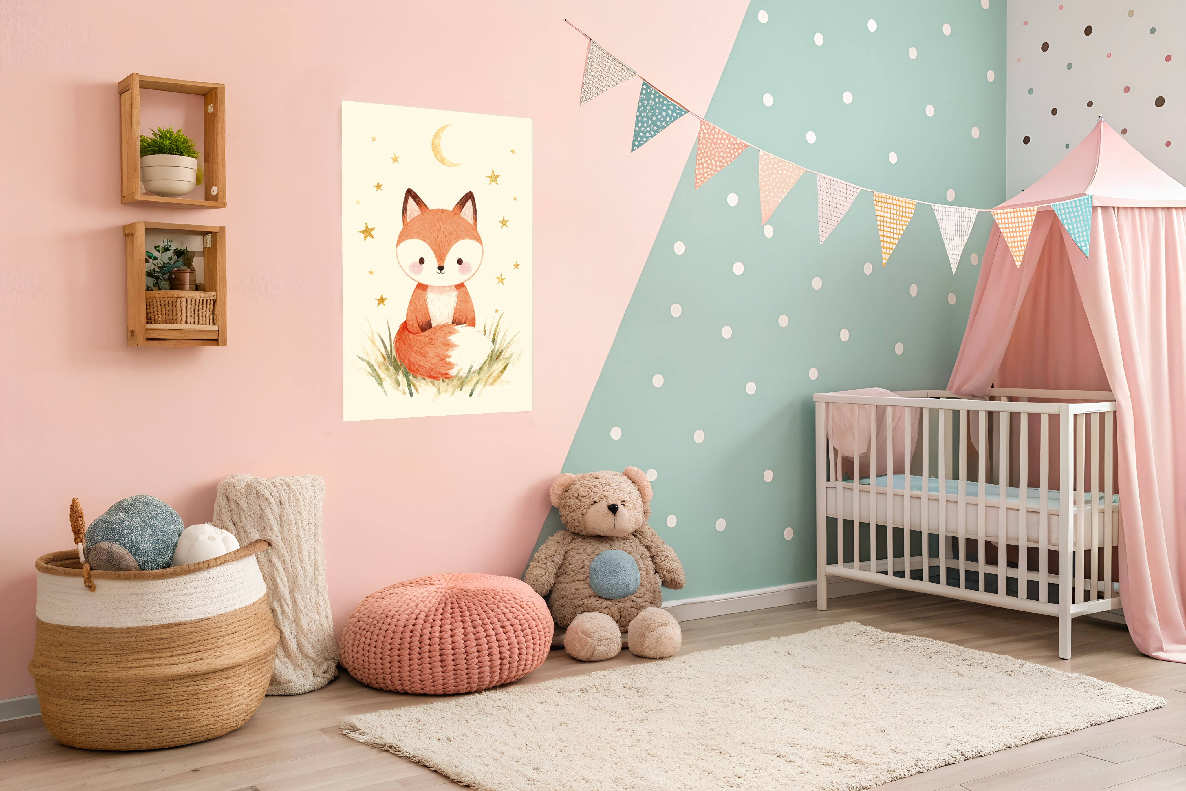 Póster de Zorro - Arte de Pared para Cuarto Infantil Bosque