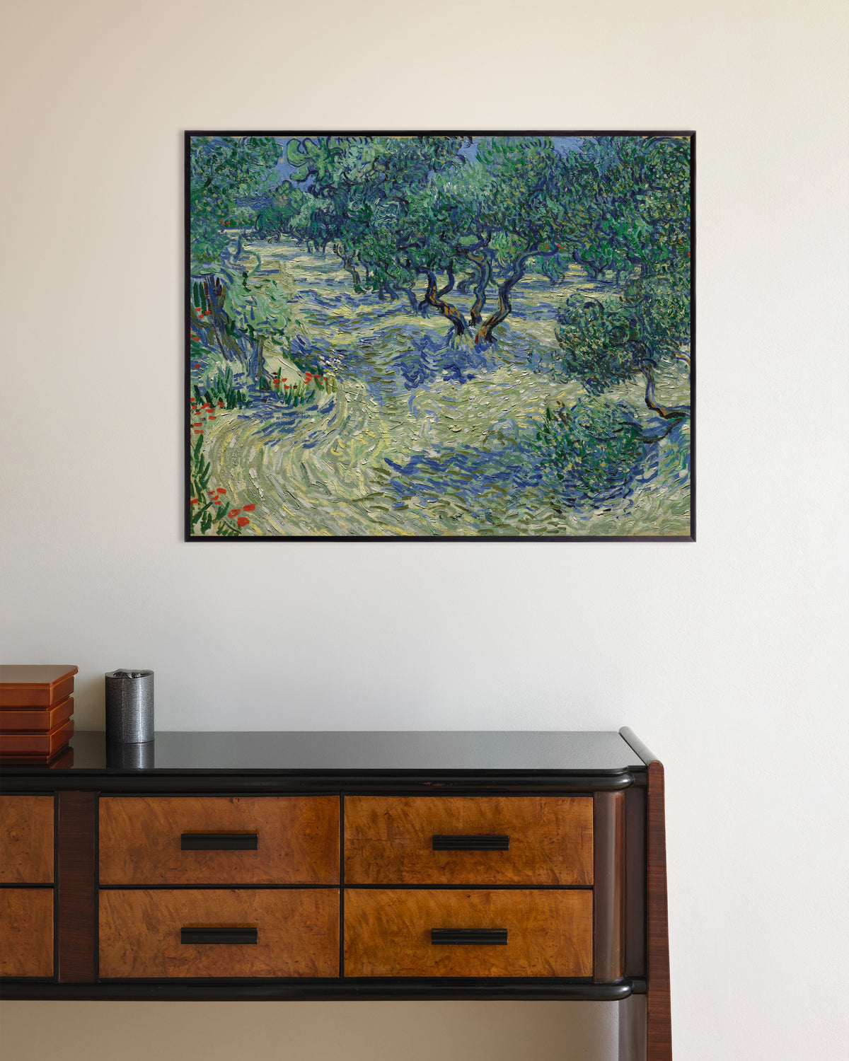 Póster de Huerto de olivos (1889), de Vincent van Gogh, con marco metálico