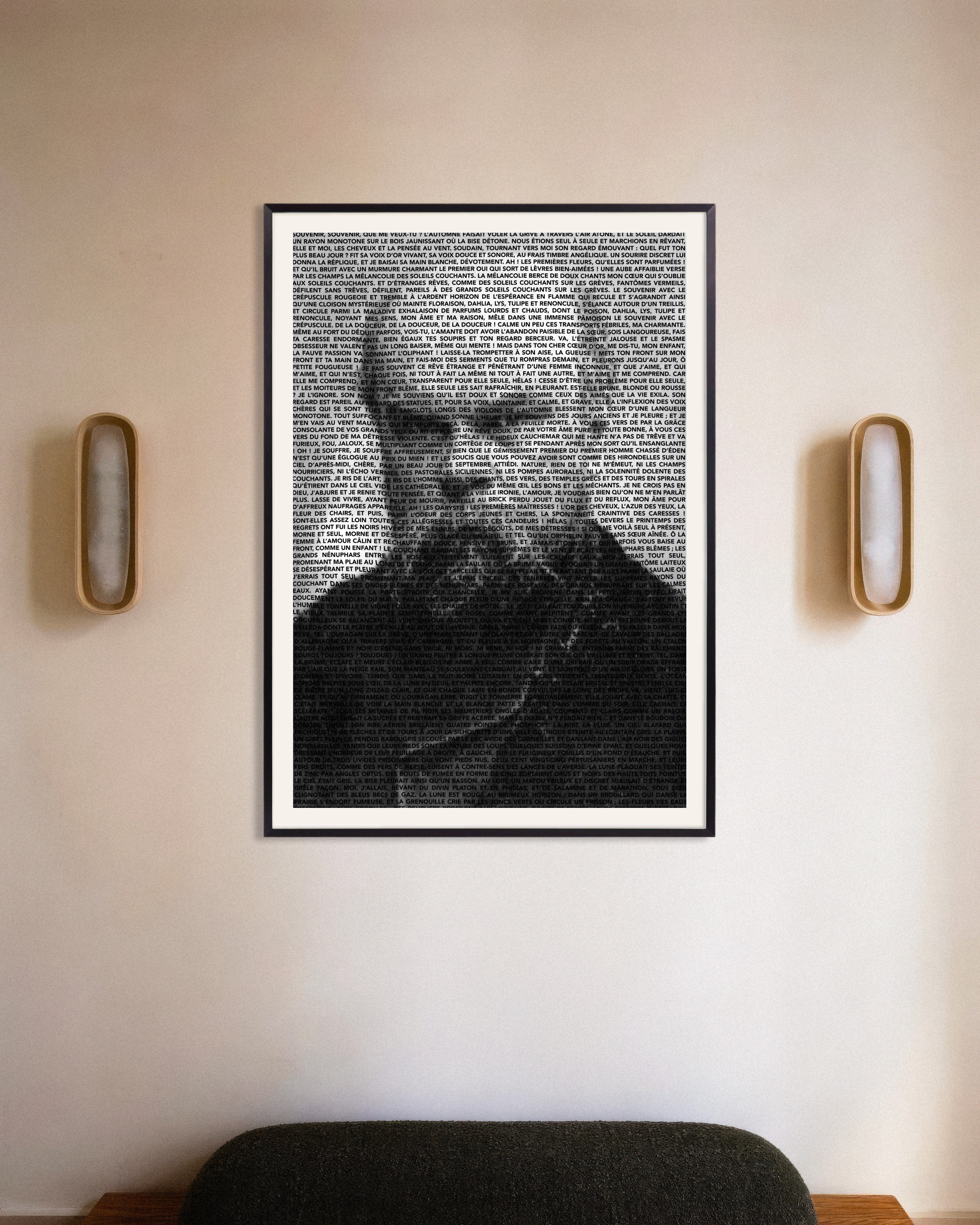 Poster of Paul Verlaine - Poèmes Saturniens Typographic Portrait, with metal frame