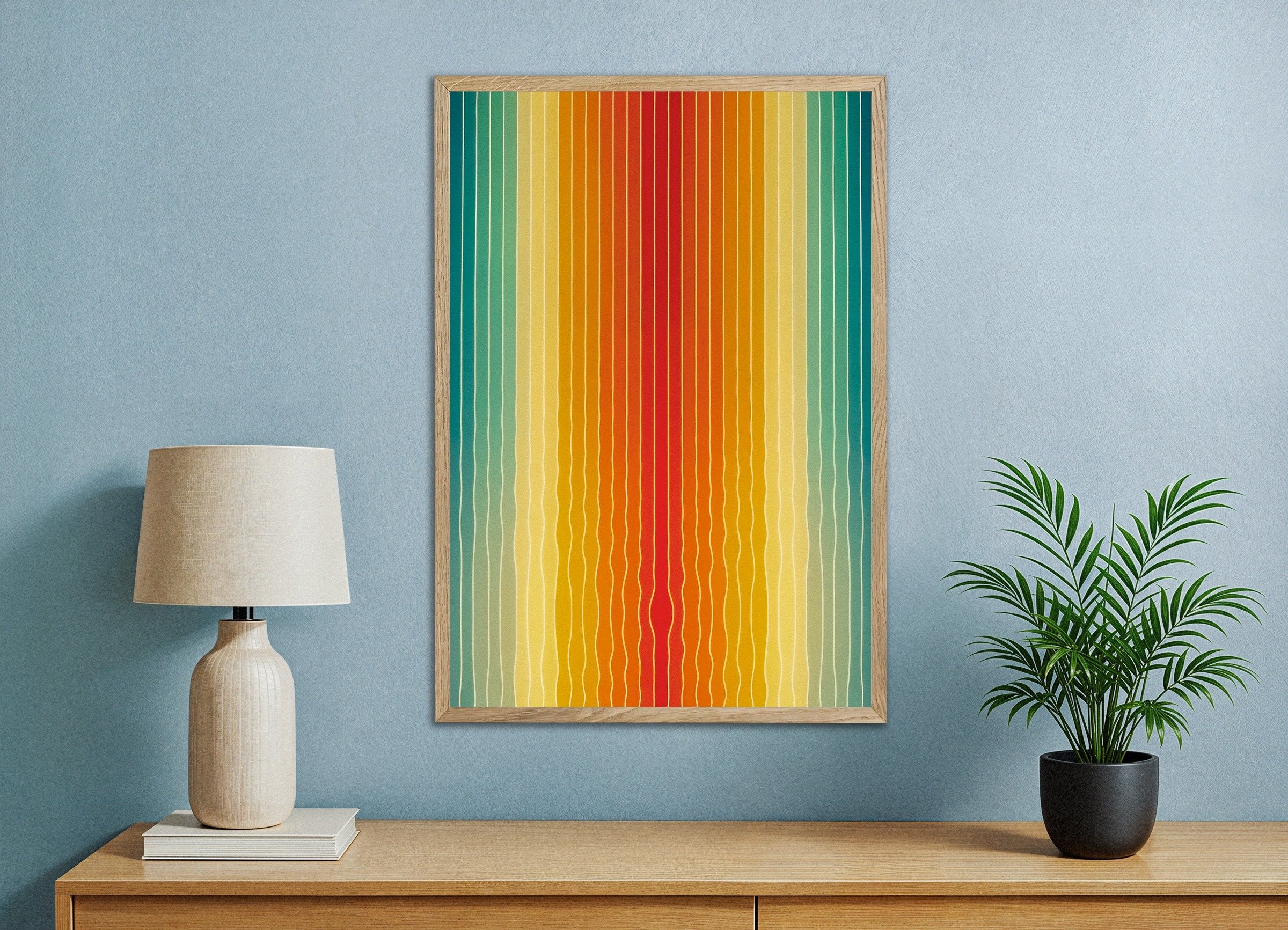 Poster of Polaroid World – Graphic Art Poster, with natural wooden frame