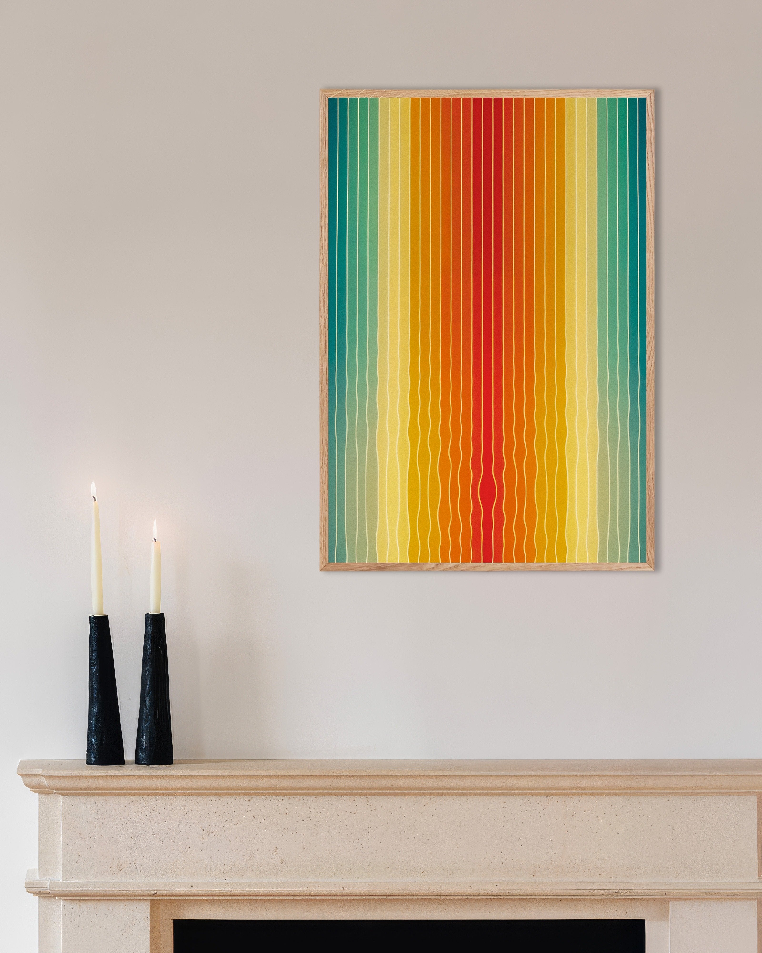 Poster of Polaroid World – Graphic Art Poster, with natural wooden frame