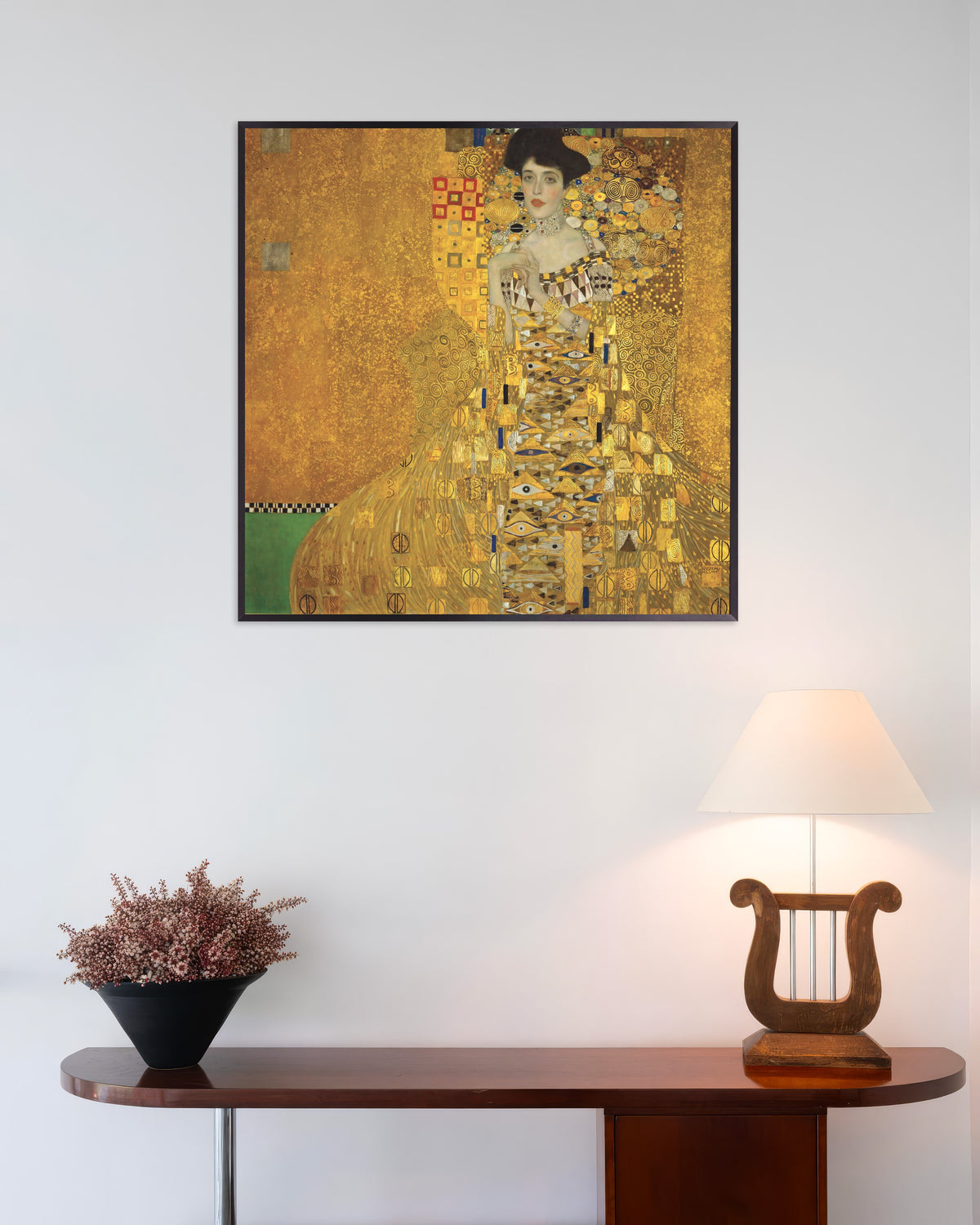Póster Retrato de Adele Bloch-Bauer I (1907), de Gustav Klimt, con marco metálico