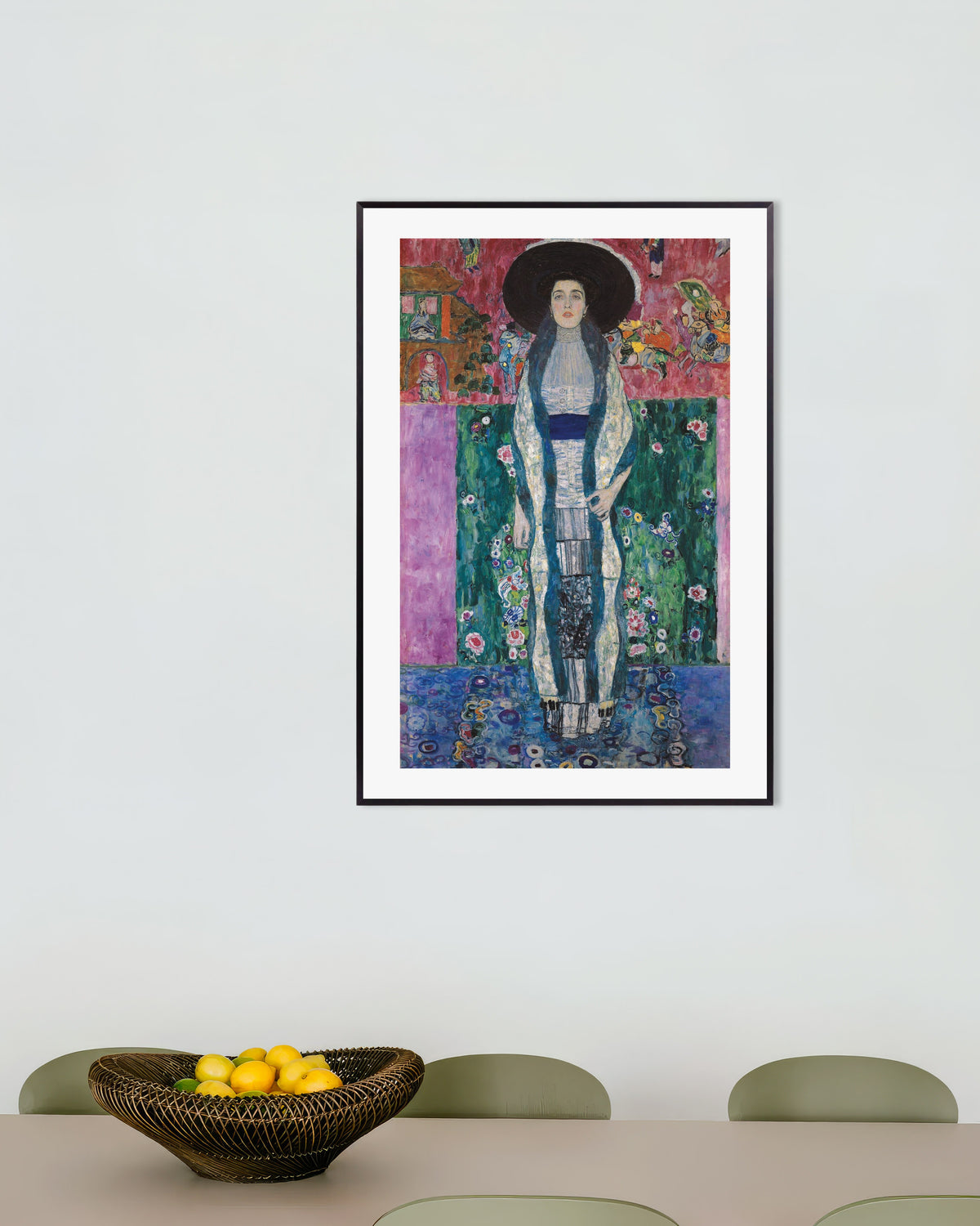 Póster Retrato de Adele Bloch-Bauer II (1912), de Gustav Klimt, con marco metálico