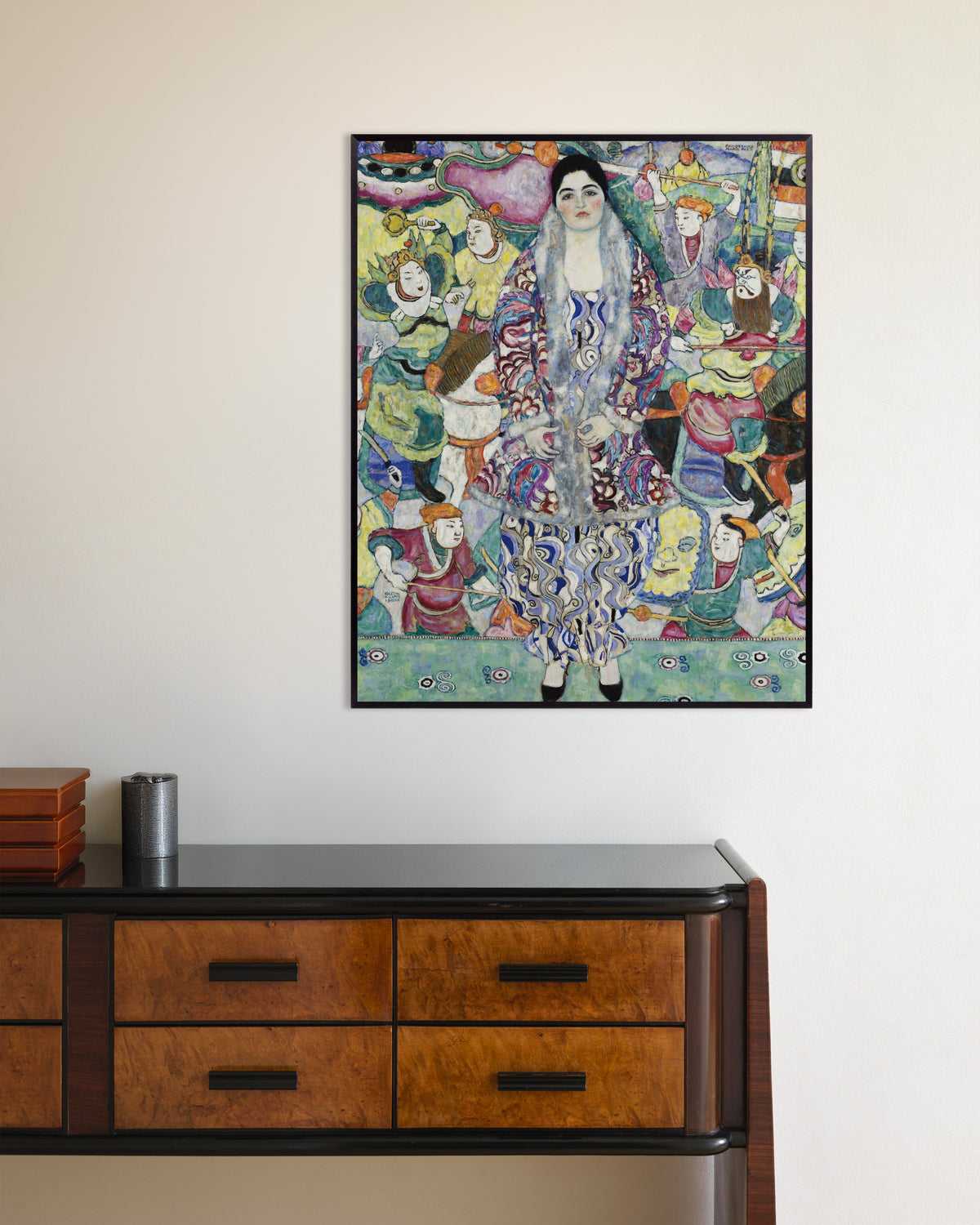 Póster de Retrato de Friederike Maria Beer (1916), de Gustav Klimt, con marco metálico