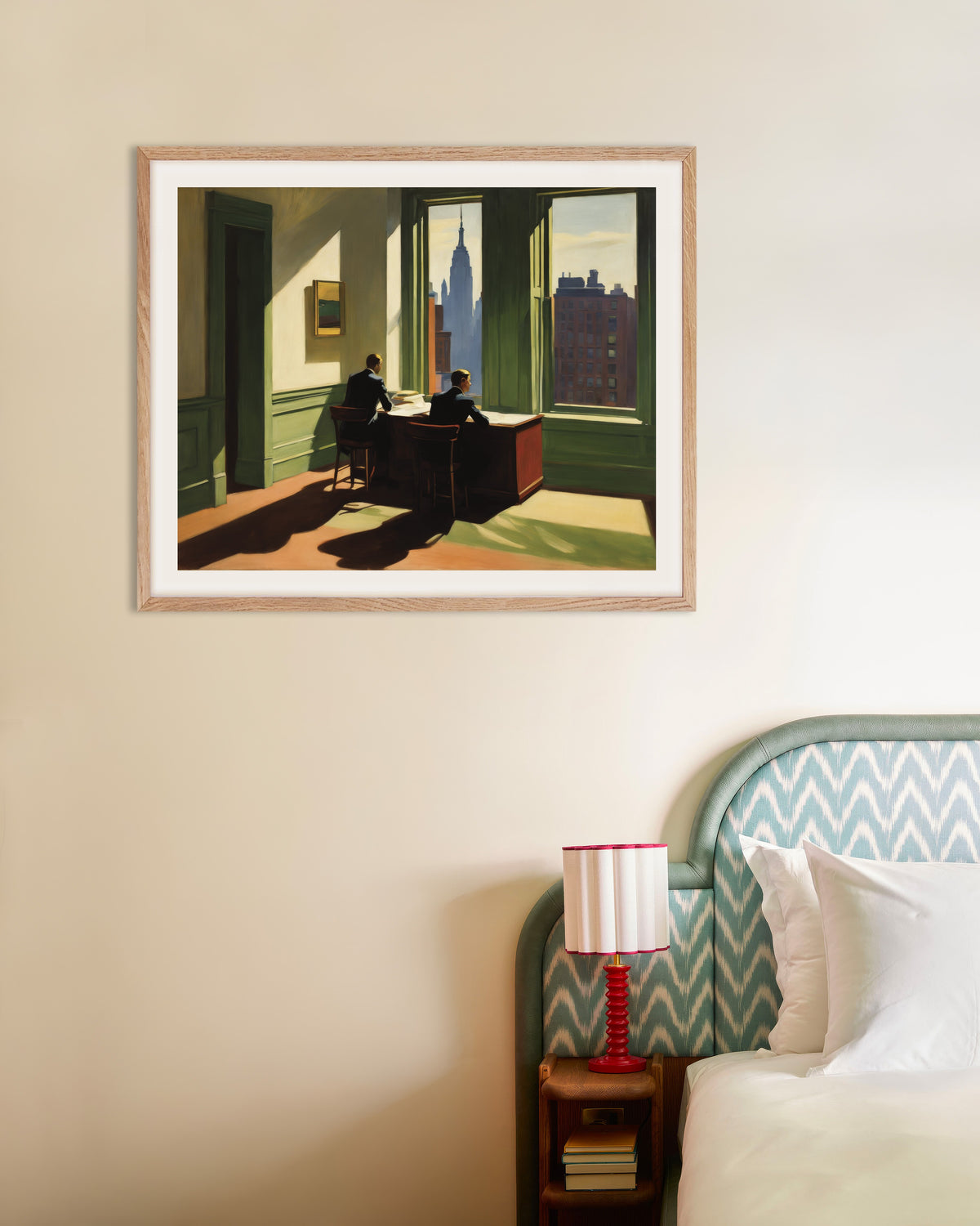 Póster de Pintura estadounidense realista del siglo XX, con marco de madera natural