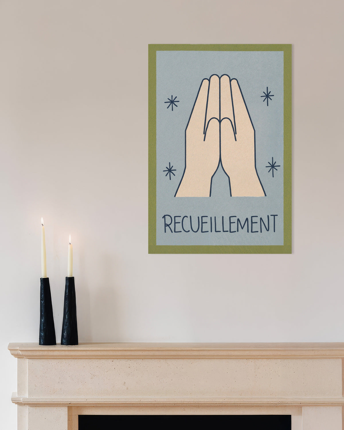 Póster de Recogimiento - Póster de arte lineal minimalista