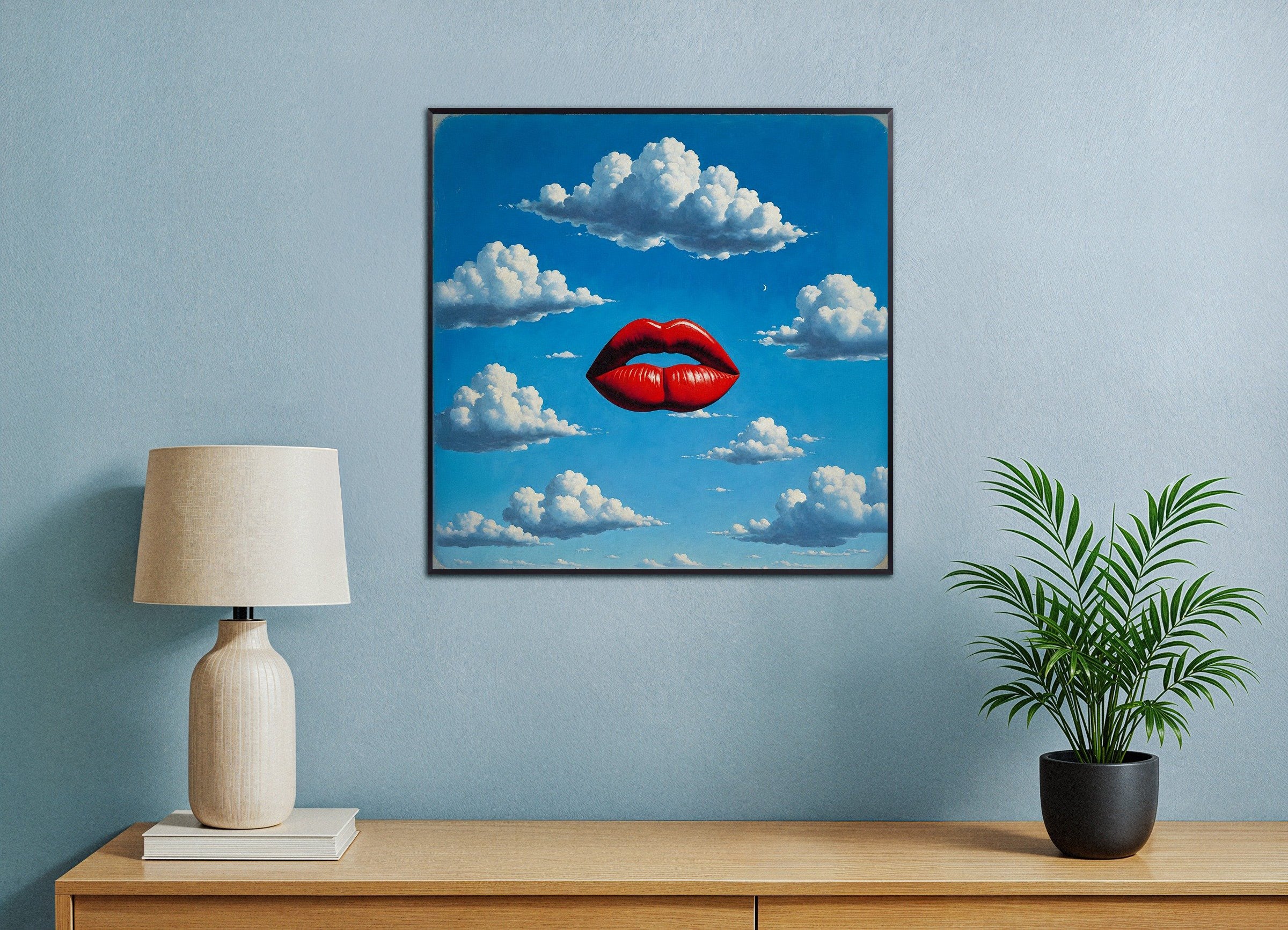 Póster Labios Rojos – Arte Surrealista Onírico