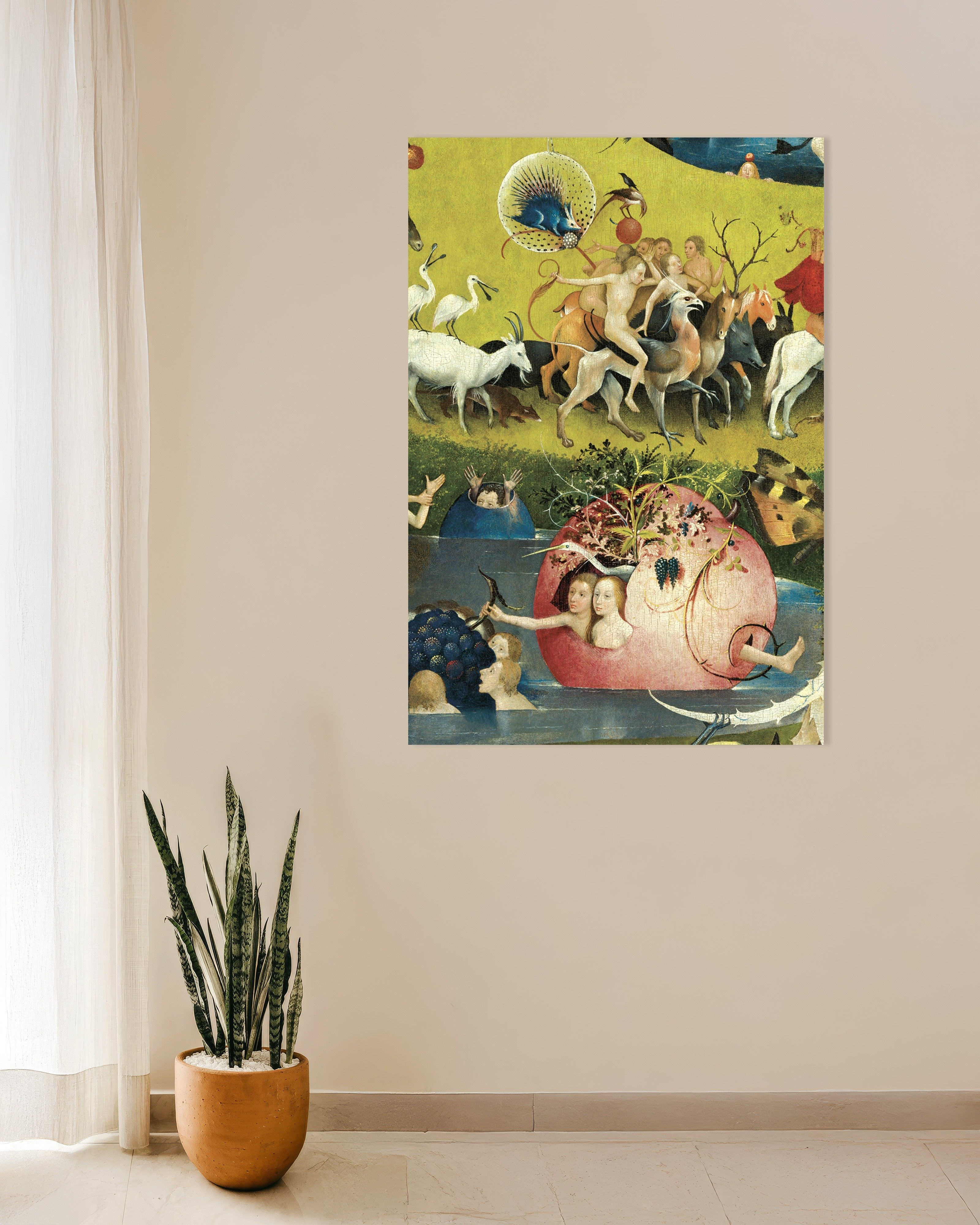 Poster of Riders and the hollow fruit - Detail from The Garden of Earthly Delights