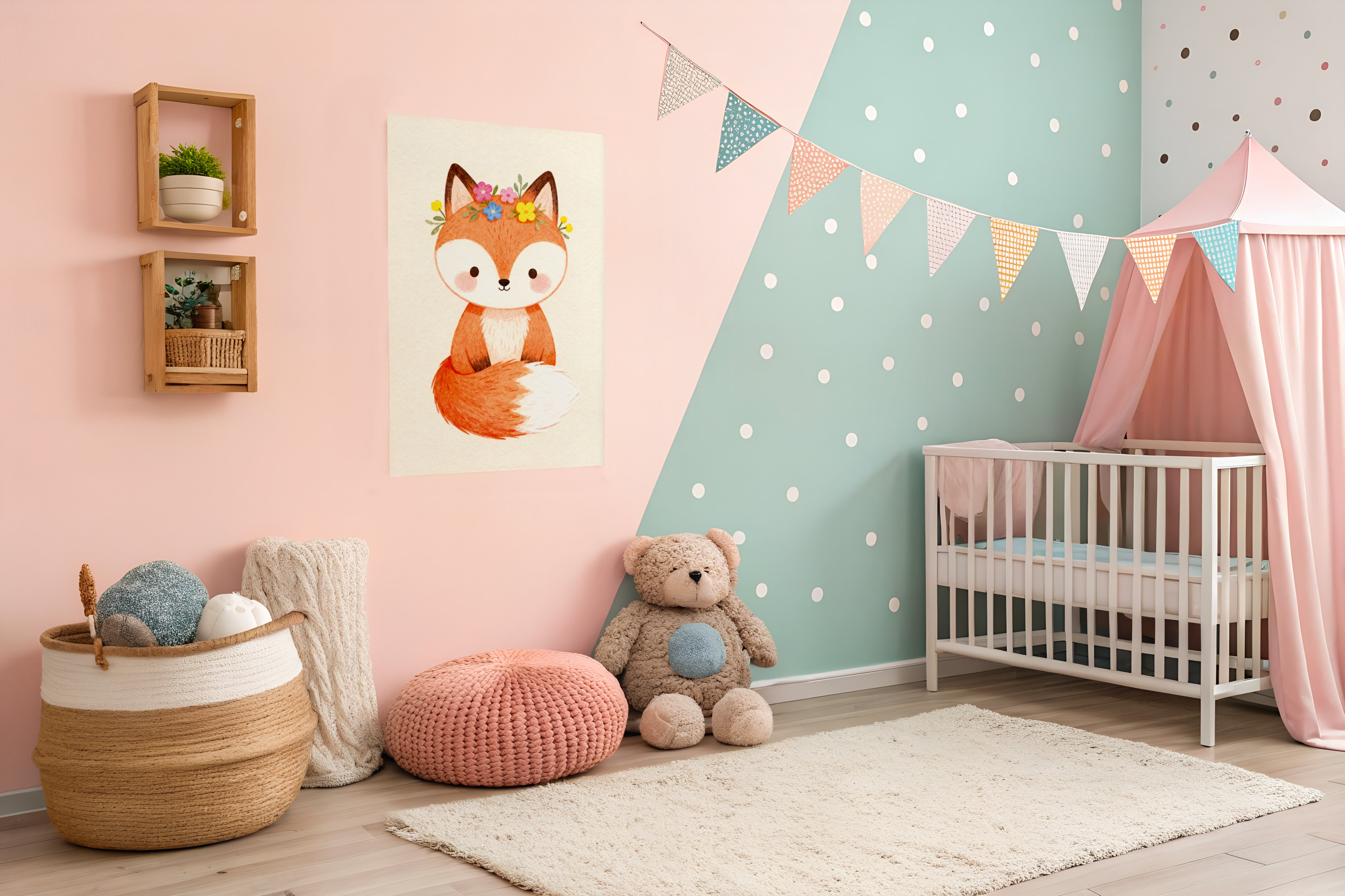 Póster de Zorro - Arte de Pared para Cuarto Infantil Bosque
