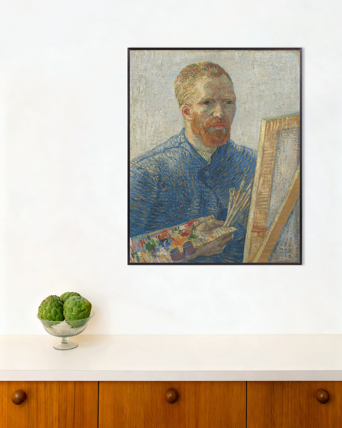 Póster de Autorretrato como pintor (1888), de Vincent van Gogh, con marco metálico